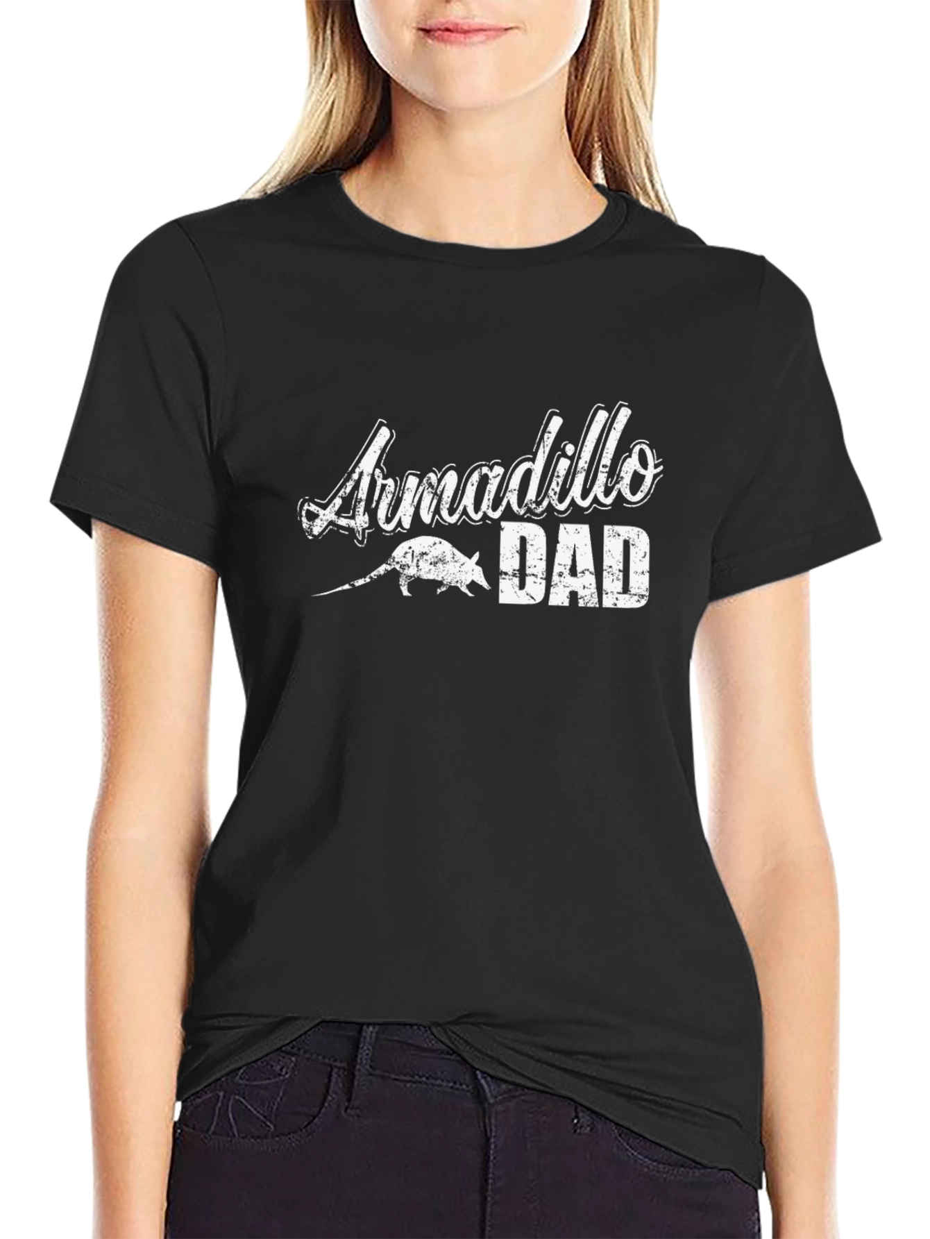 Armadillo Dad Black T-Shirt