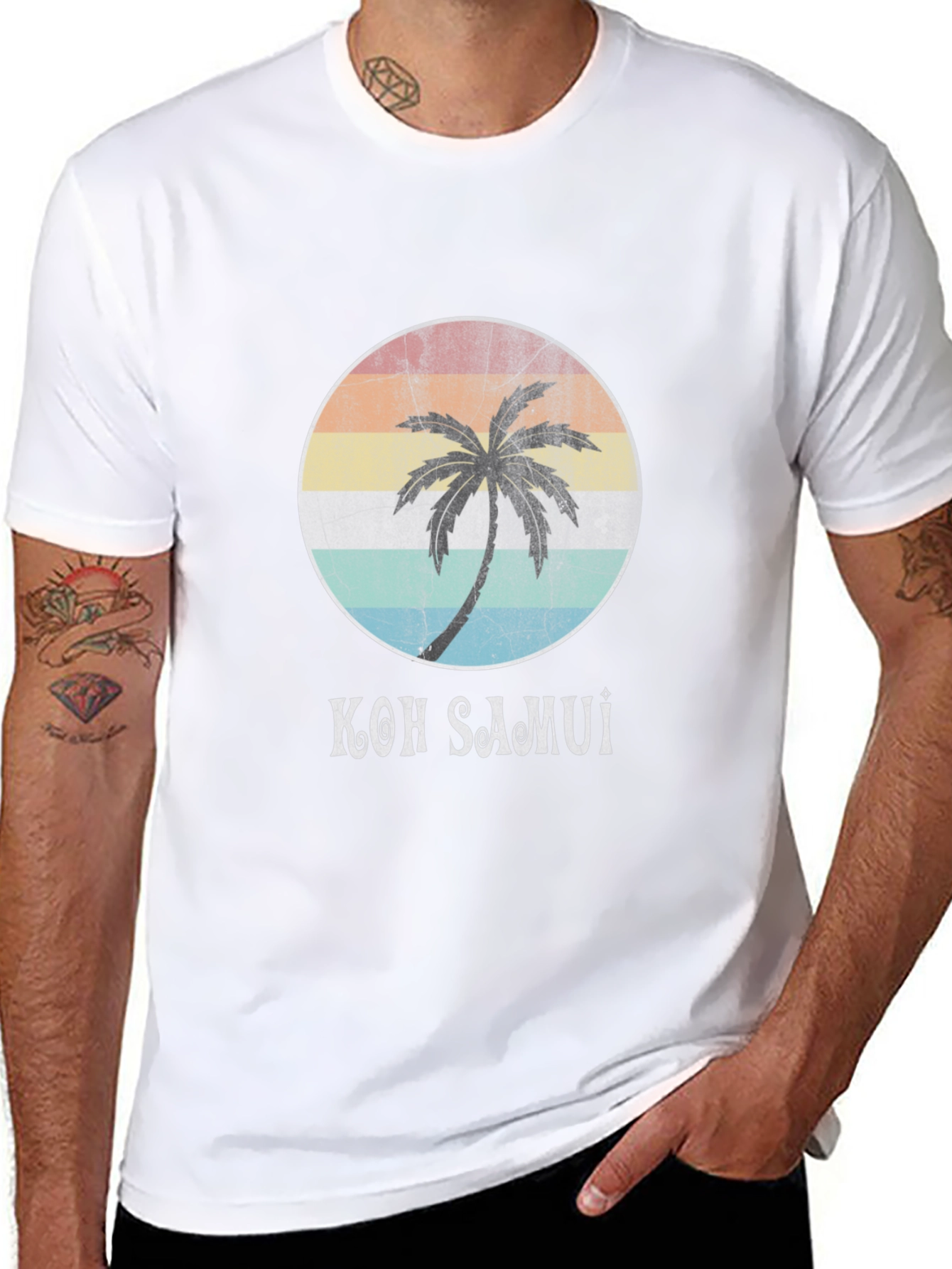 Koh Samui Retro Palm Tree T-Shirt