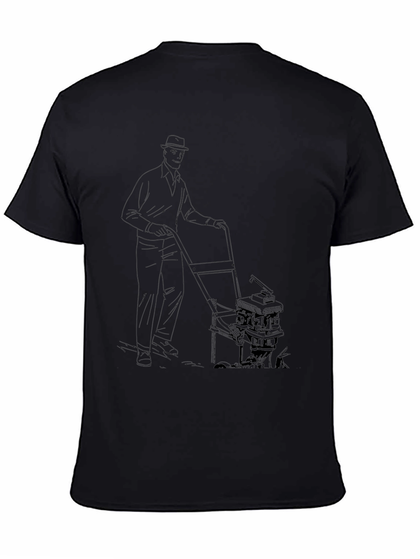 Lawn Mowing Man Graphic Tee - Cool Unique Design