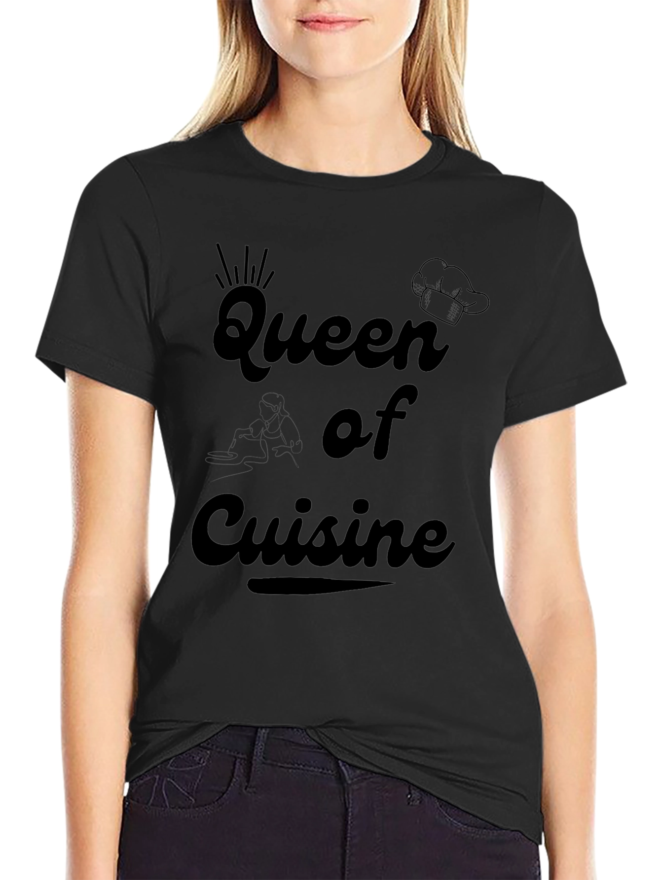Queen of Cuisine Black Graphic T-Shirt