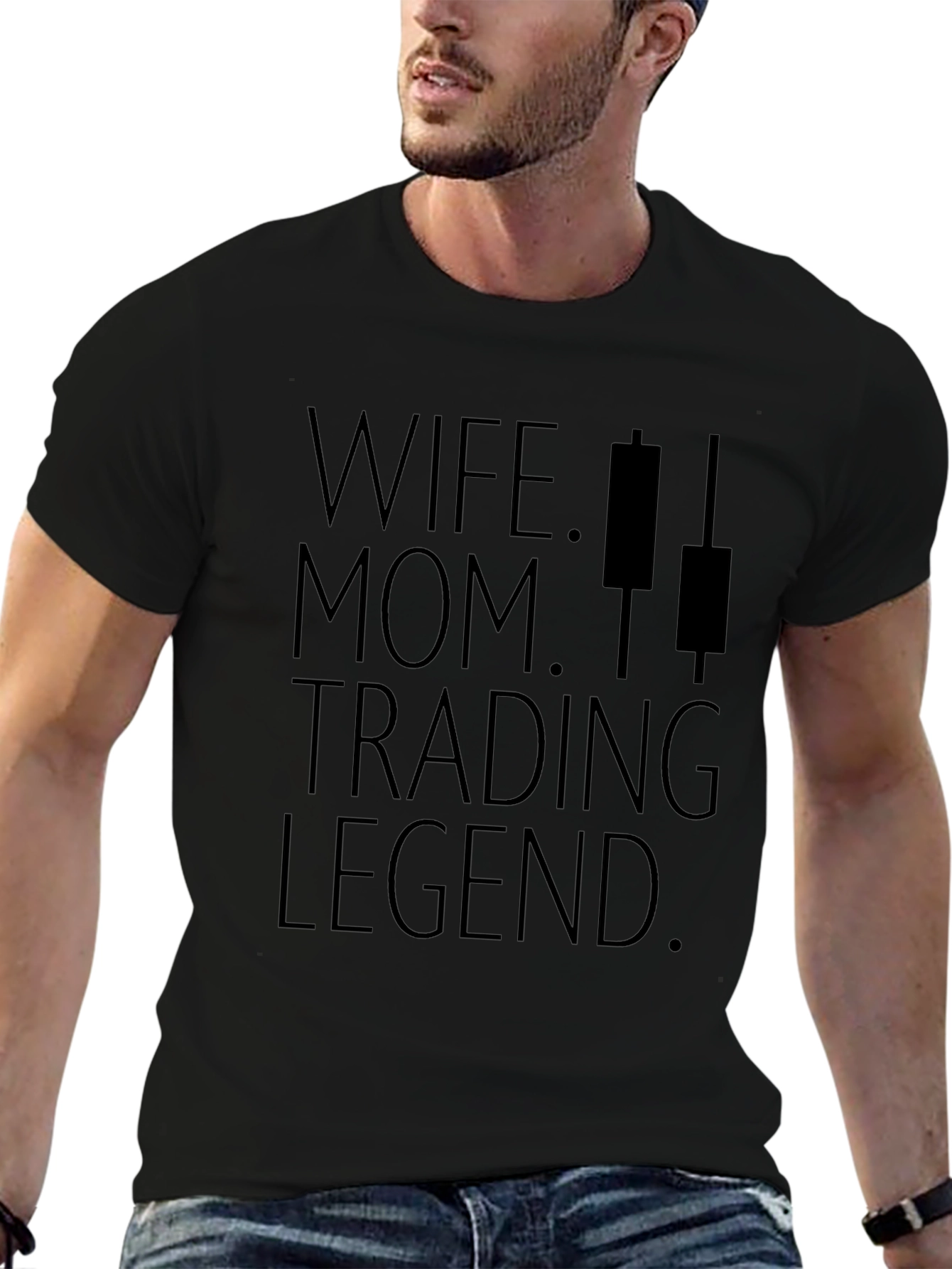 Wife Mom Trading Legend Graphic Tee - Black