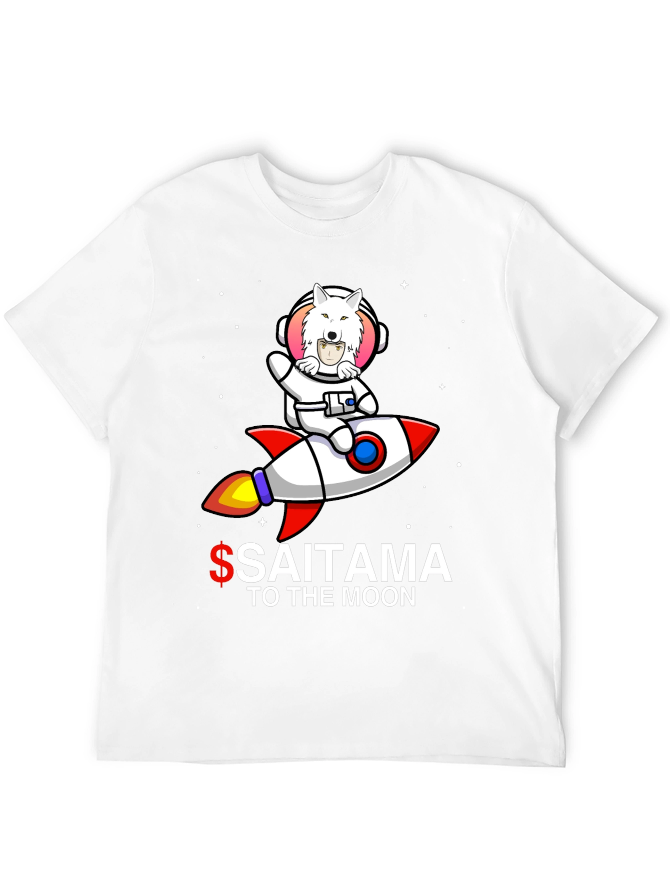 Saitama to the Moon Black T-Shirt