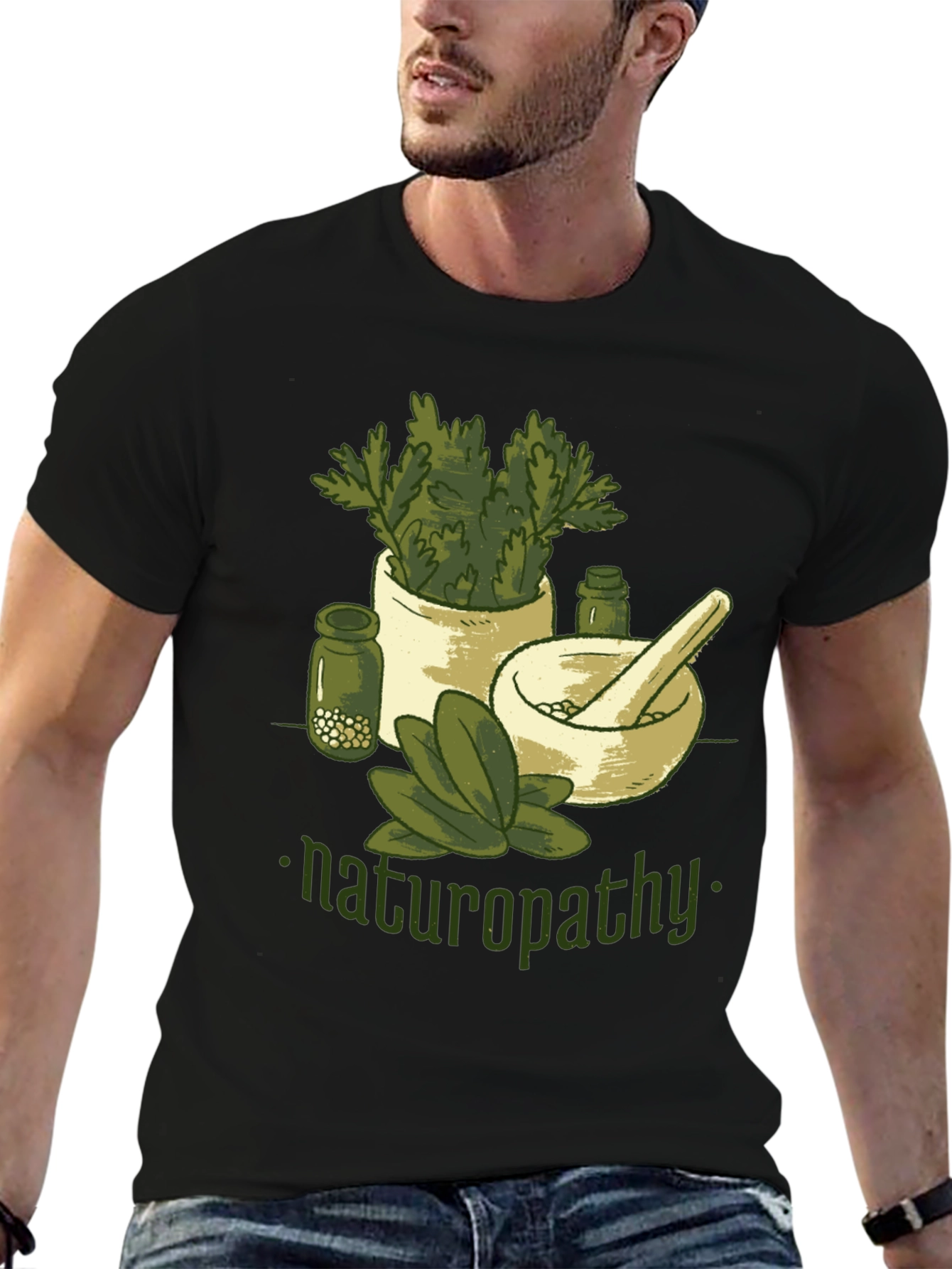 Naturopathy Graphic T-Shirt - Herbal Medicine Design