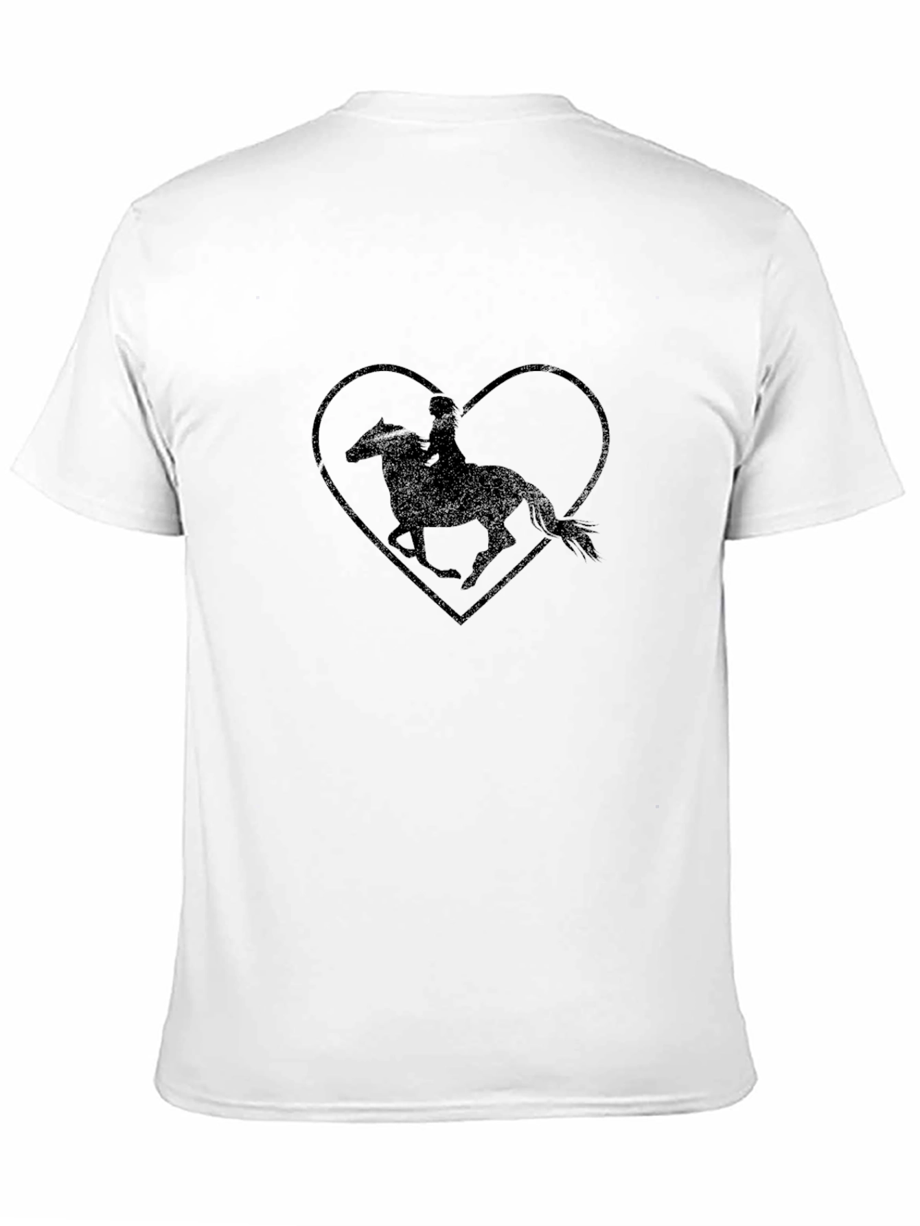 Equestrian Heart Graphic Tee - Black Cotton
