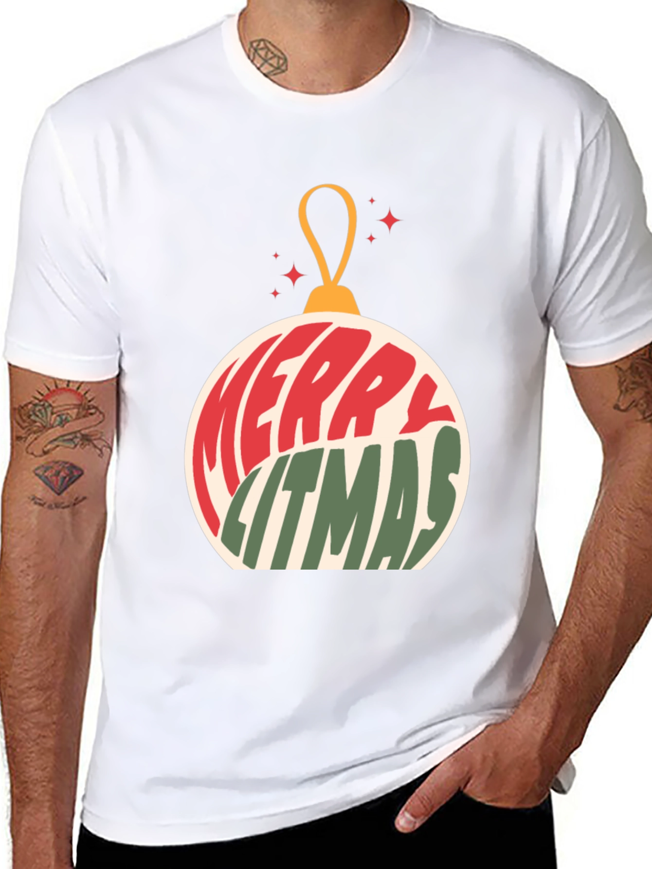 Merry Litmas Christmas Ornament T-Shirt