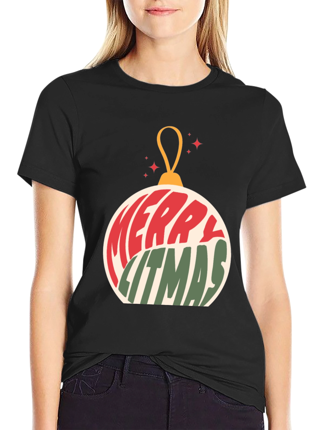 Merry Litmas Christmas Ornament T-Shirt