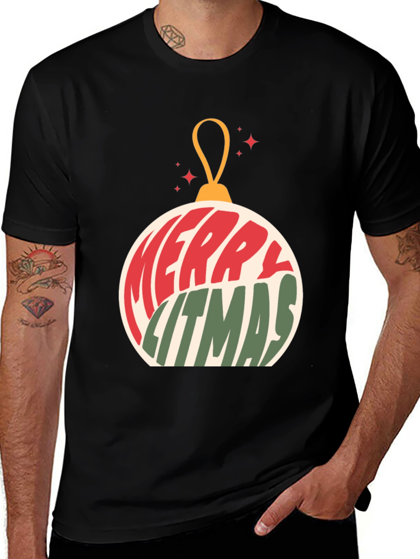 Merry Litmas Christmas Ornament T-Shirt