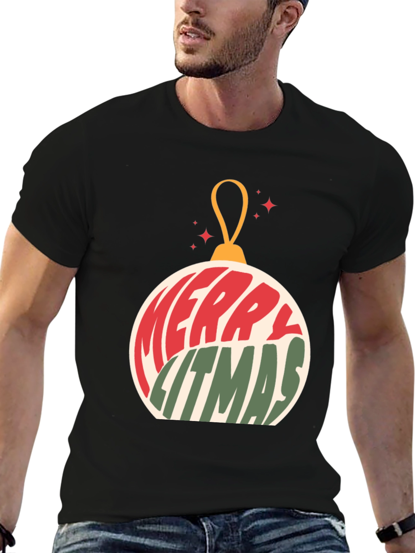 Merry Litmas Christmas Ornament T-Shirt