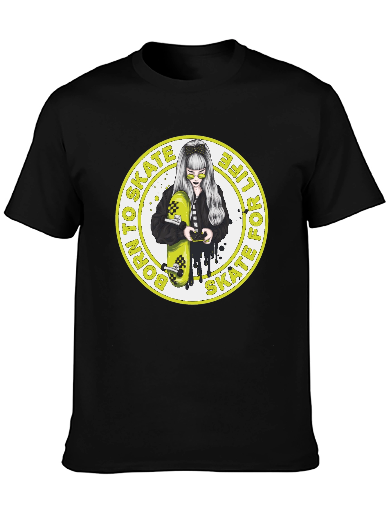 Skate Life T-Shirt: Cool Girl & Skateboard Graphic Tee