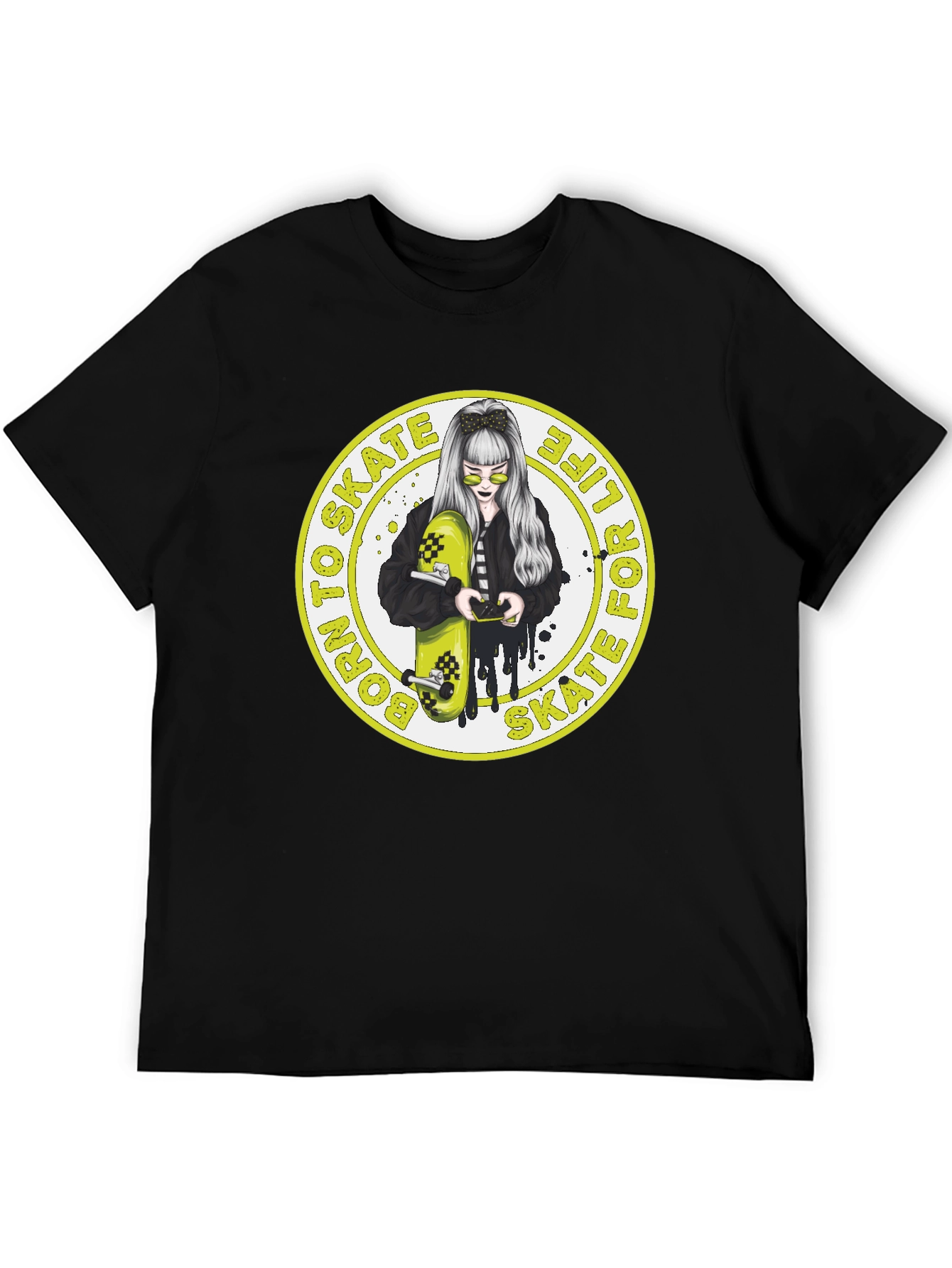 Skate Life T-Shirt: Cool Girl & Skateboard Graphic Tee