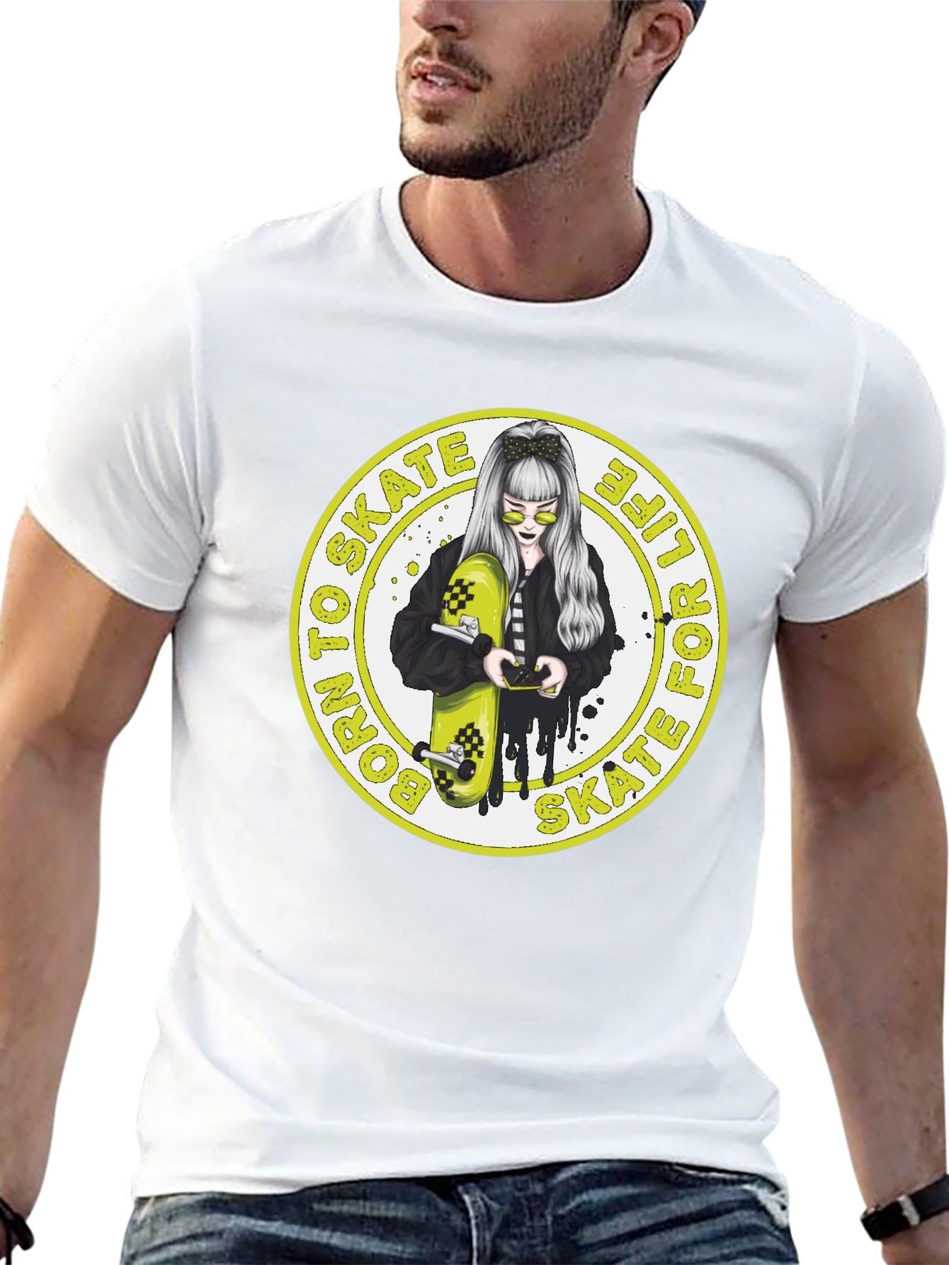 Skate Life T-Shirt: Cool Girl & Skateboard Graphic Tee