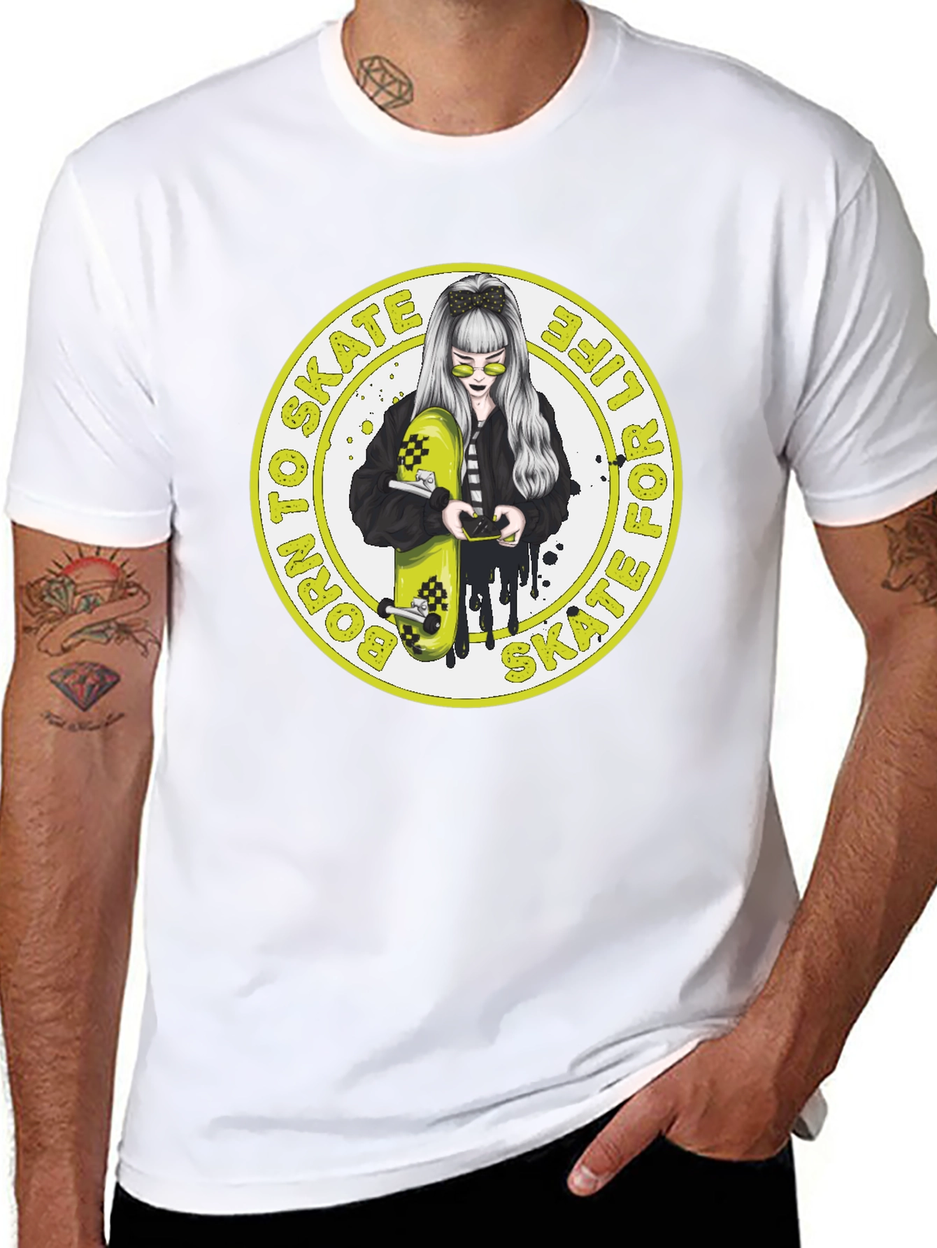 Skate Life T-Shirt: Cool Girl & Skateboard Graphic Tee