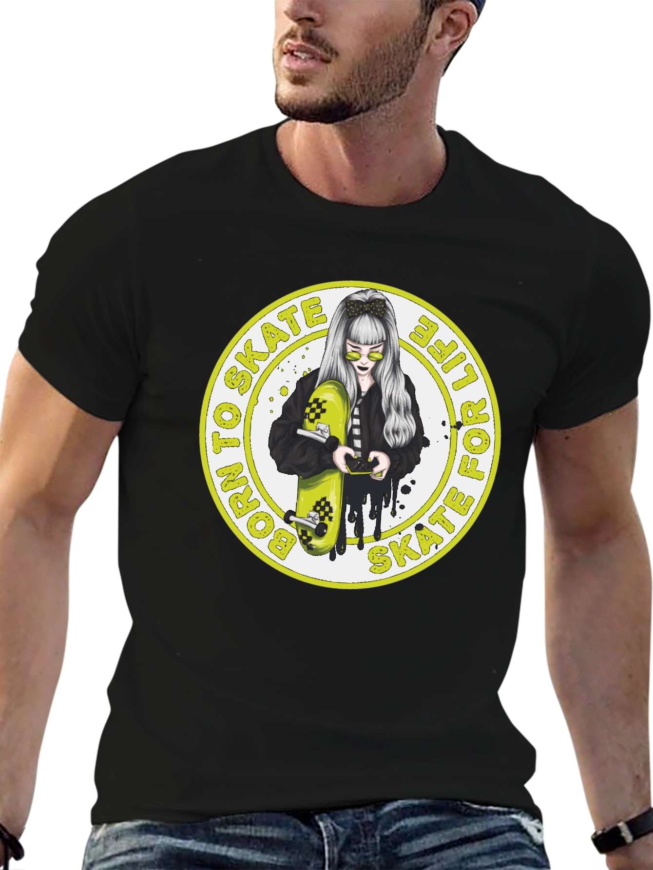 Skate Life T-Shirt: Cool Girl & Skateboard Graphic Tee