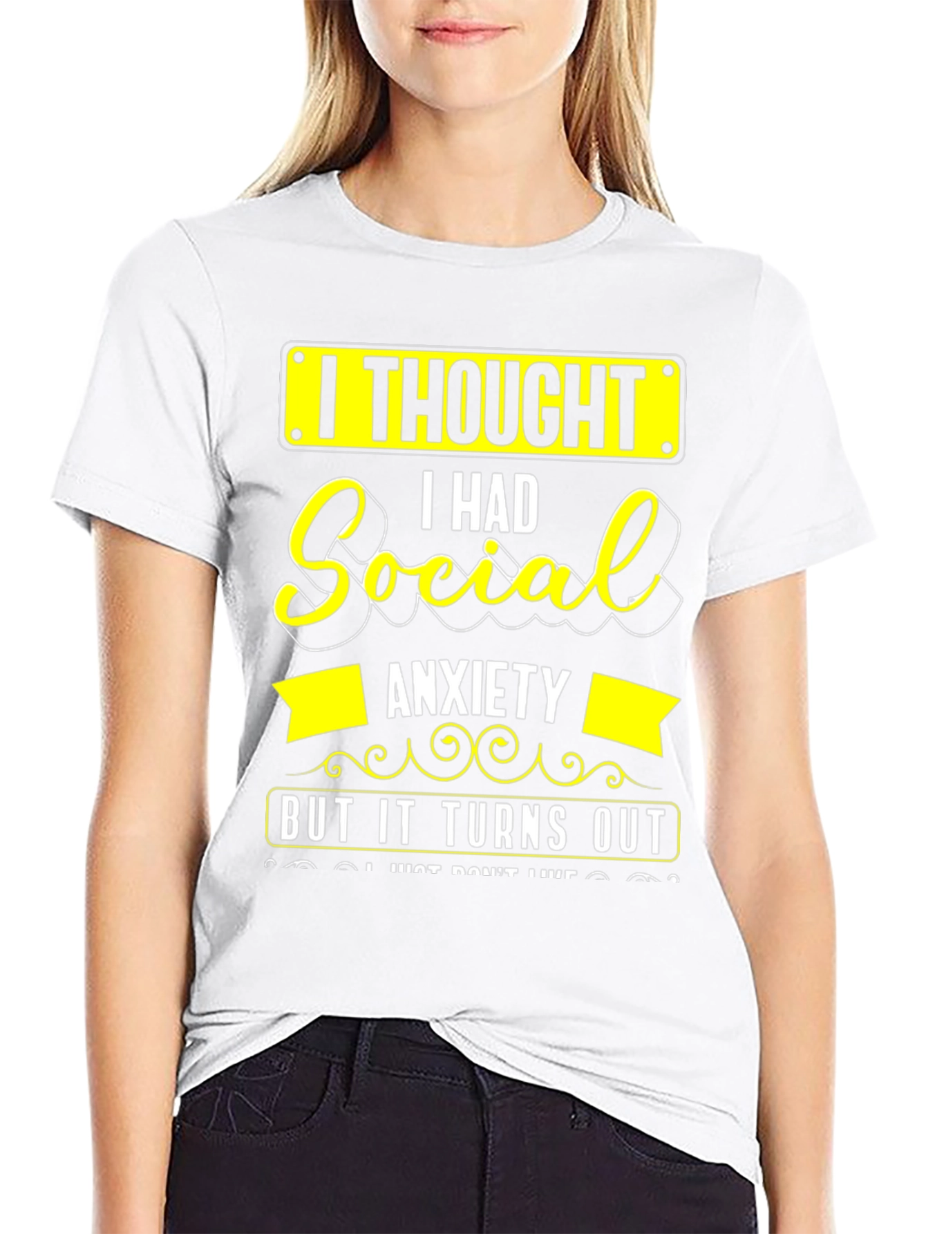 Social Anxiety Funny Graphic T-Shirt