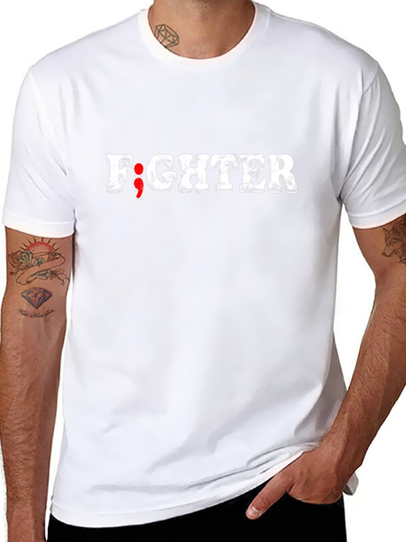 Fighter Semilcolon Graphic Tee - Black