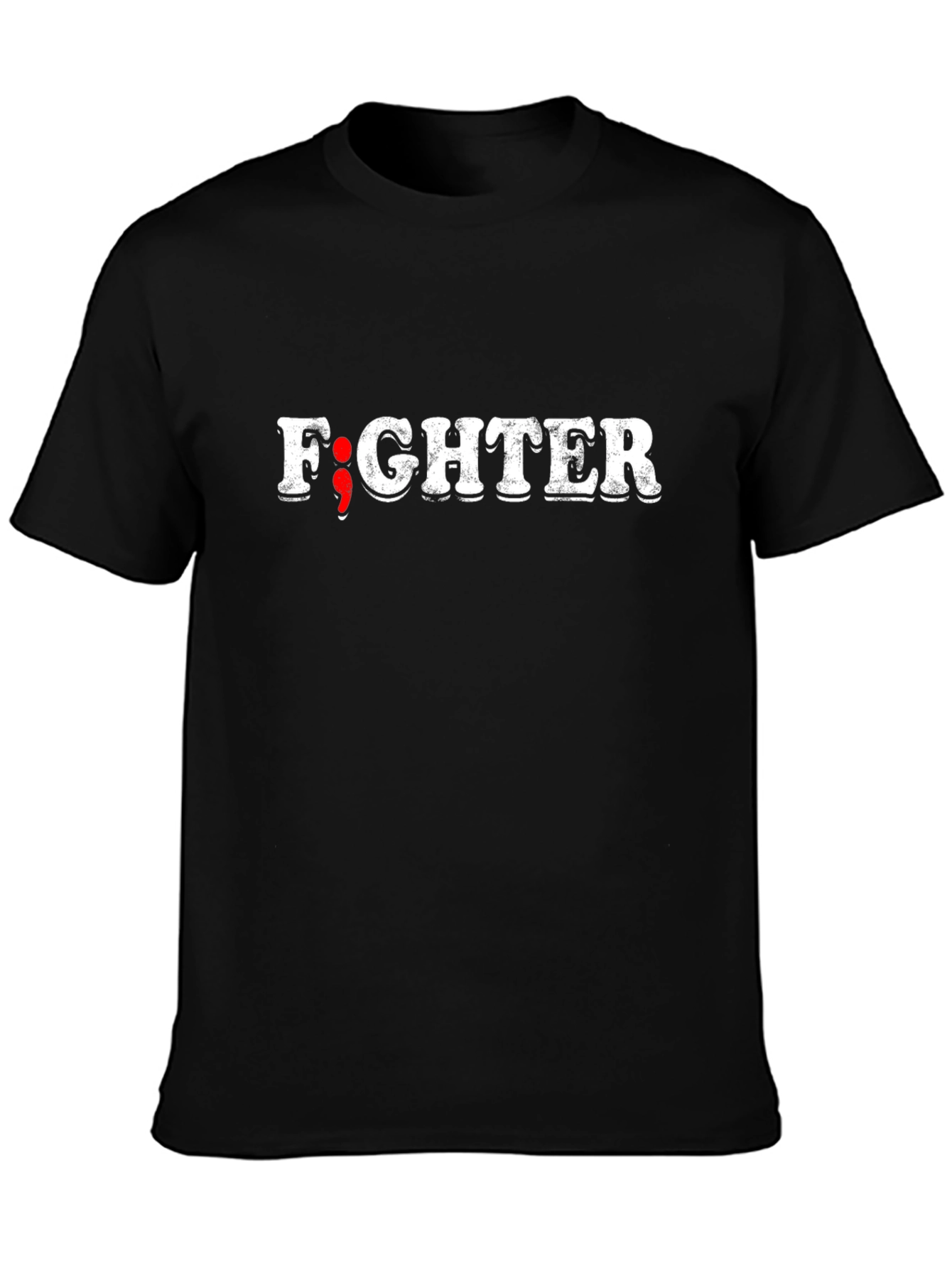 Fighter Semilcolon Graphic Tee - Black