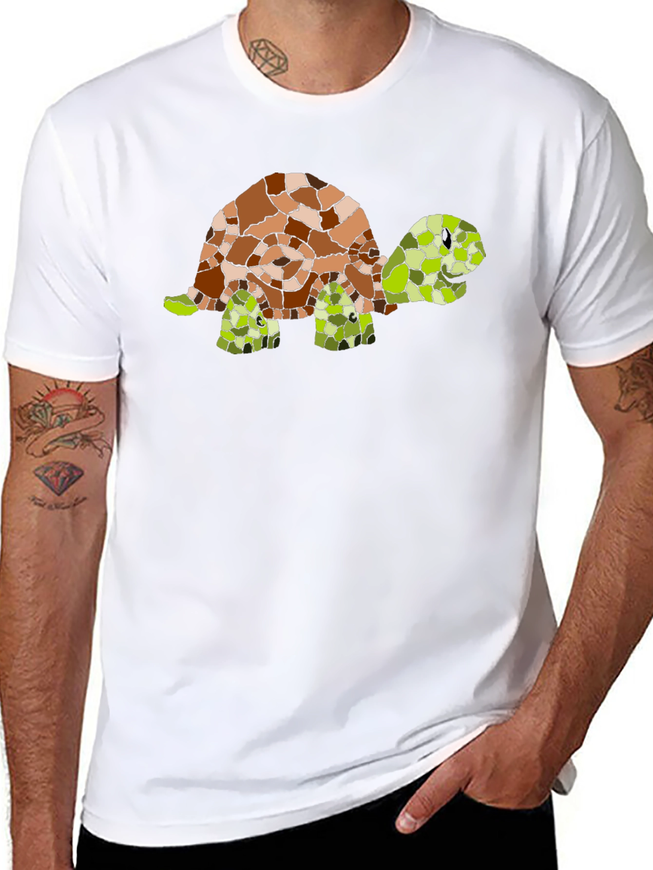 Turtle Mosaic Graphic T-Shirt