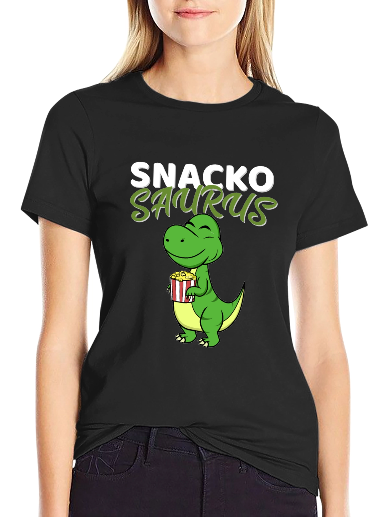 Snackosaurus T-Shirt - Funny Dinosaur Snack Lover Tee