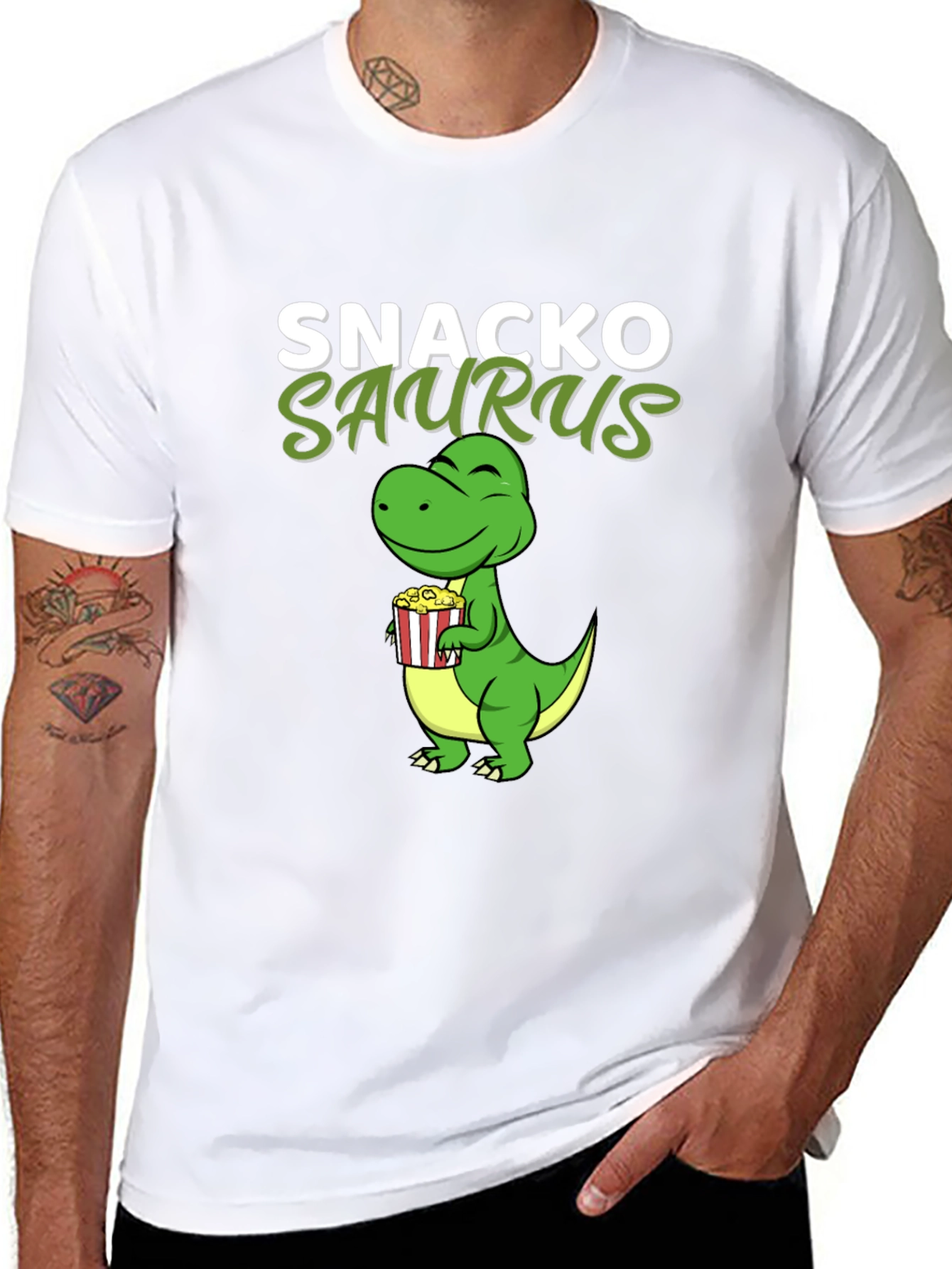 Snackosaurus T-Shirt - Funny Dinosaur Snack Lover Tee