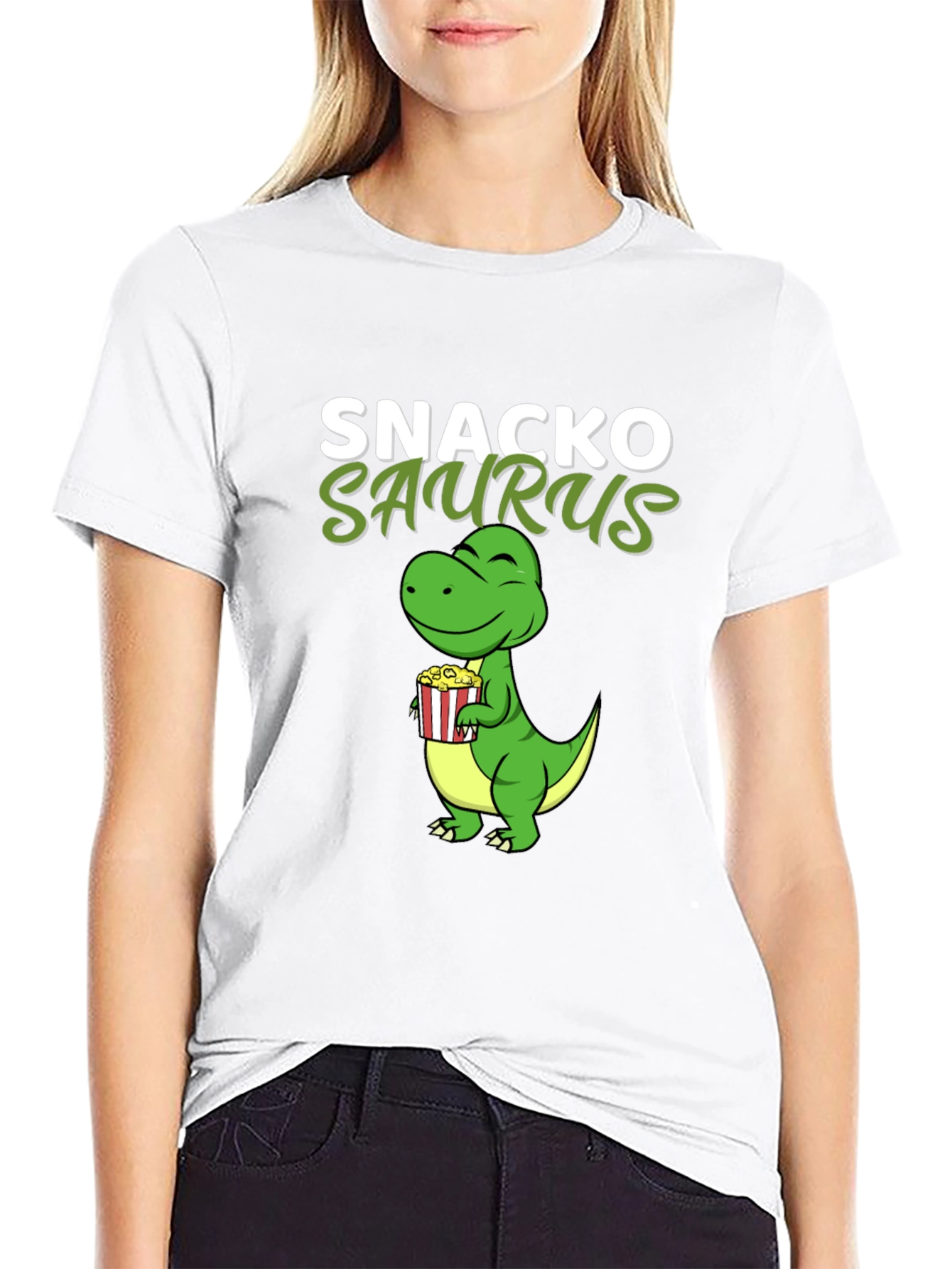 Snackosaurus T-Shirt - Funny Dinosaur Snack Lover Tee