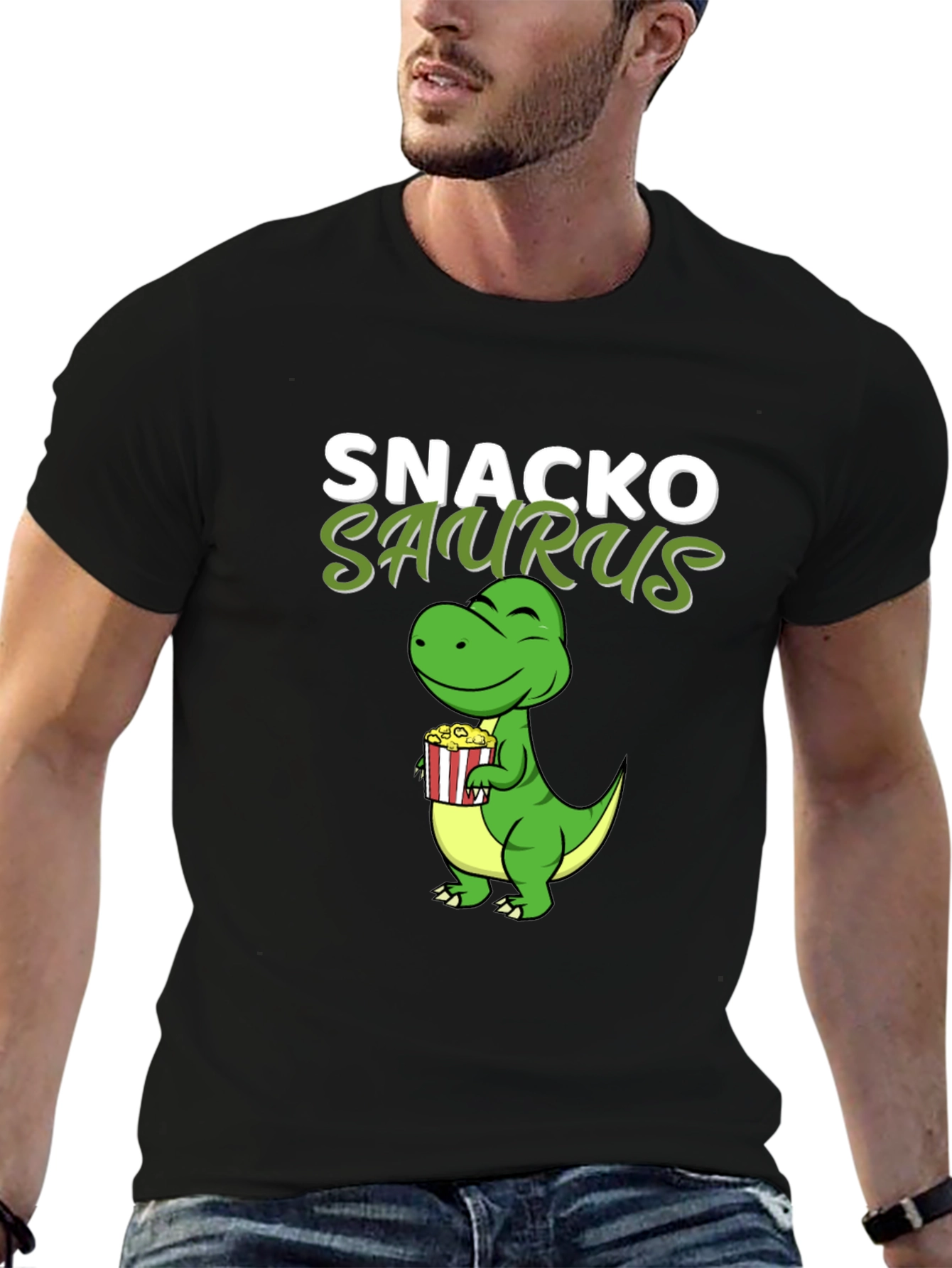 Snackosaurus T-Shirt - Funny Dinosaur Snack Lover Tee