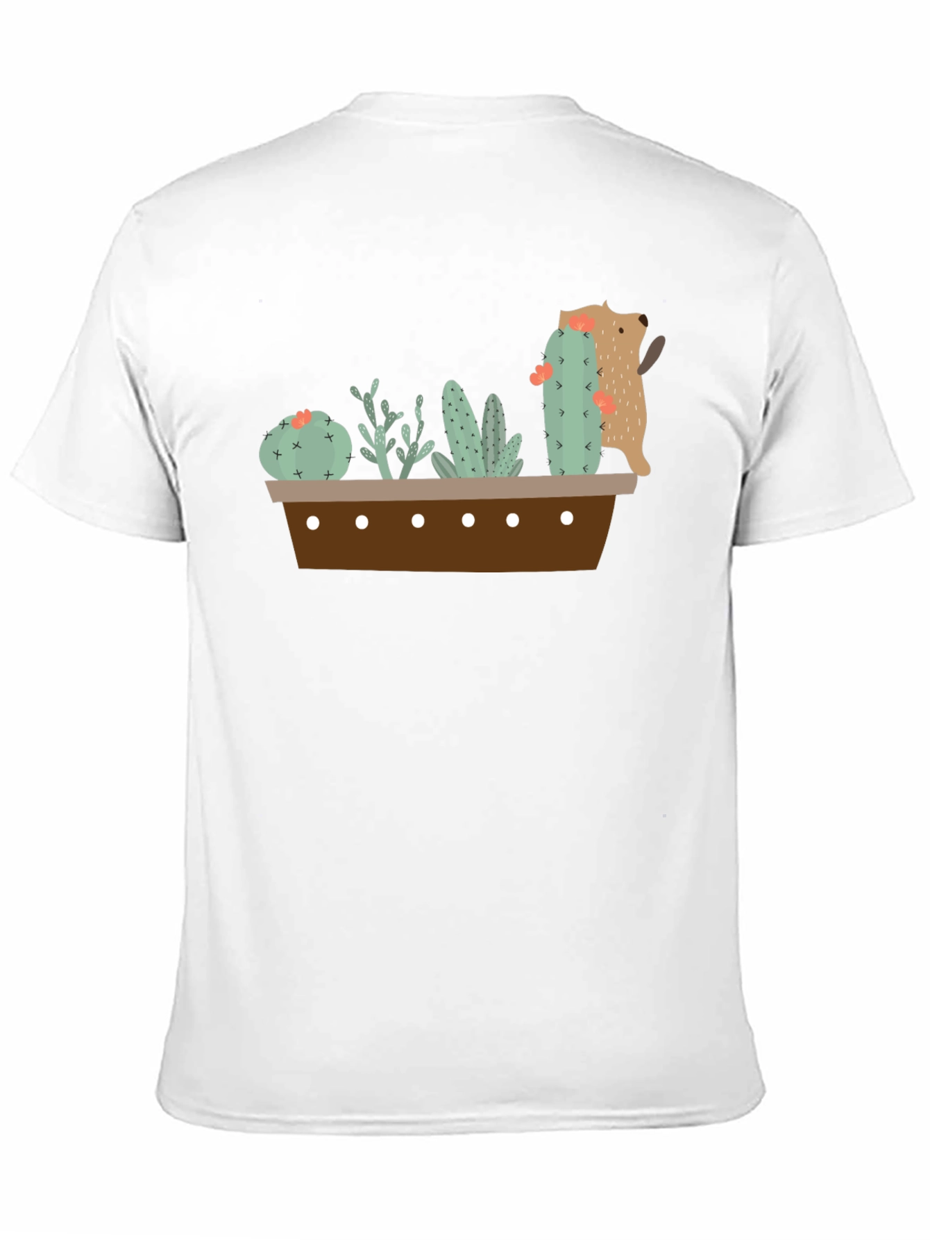 Cactus Garden Graphic Tee - Black Cotton T-Shirt