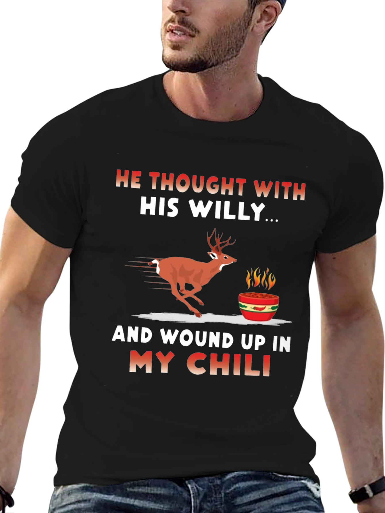 Humorous Deer Chili Graphic Tee