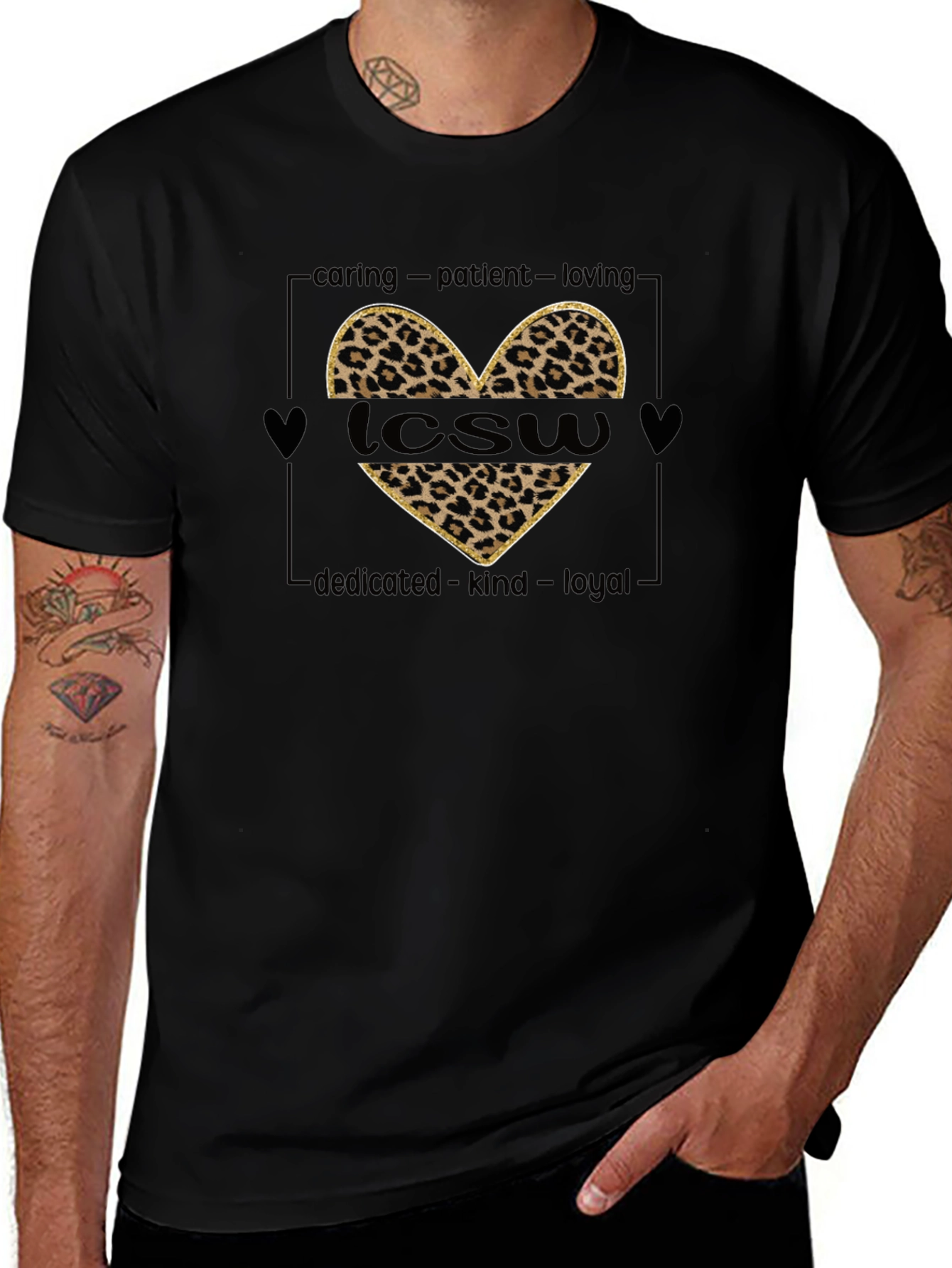 LCWS Heart Leopard Print T-Shirt