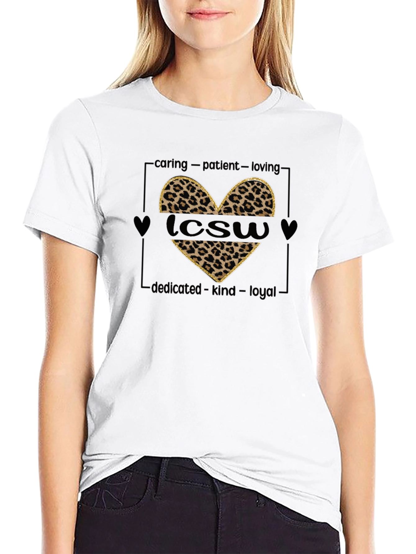 LCWS Heart Leopard Print T-Shirt