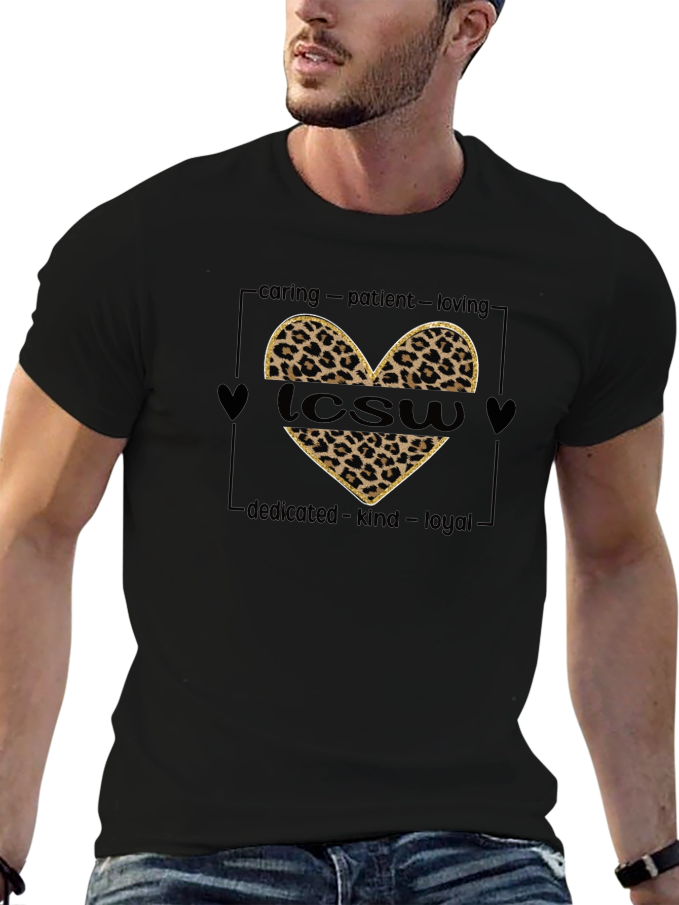 LCWS Heart Leopard Print T-Shirt