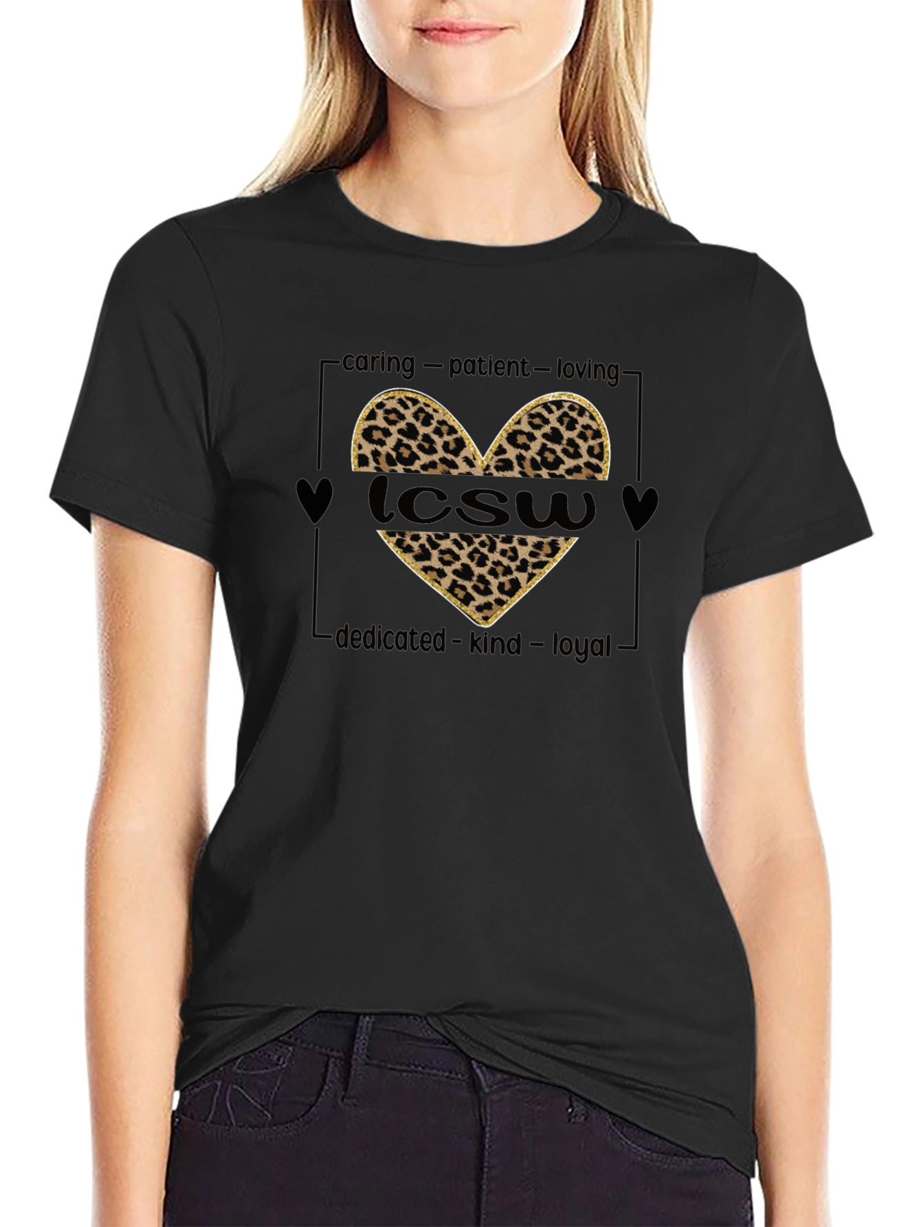 LCWS Heart Leopard Print T-Shirt