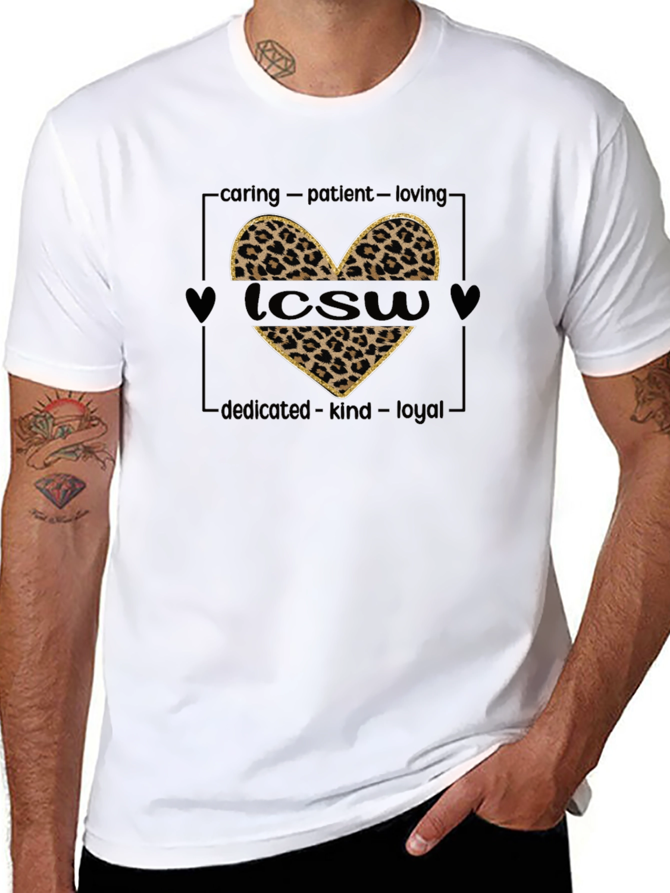 LCWS Heart Leopard Print T-Shirt
