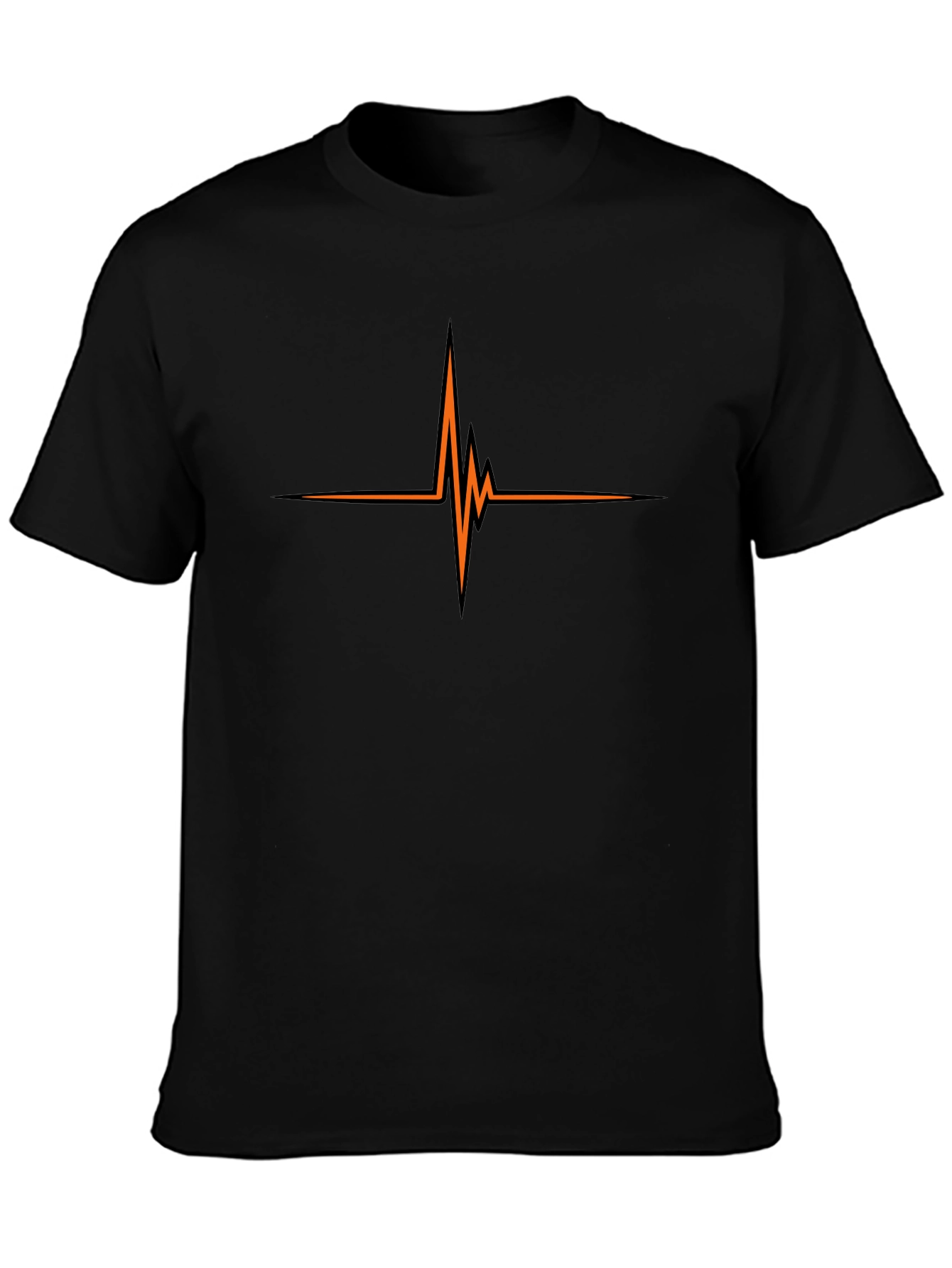 Heartbeat Graphic Mens Black T-Shirt