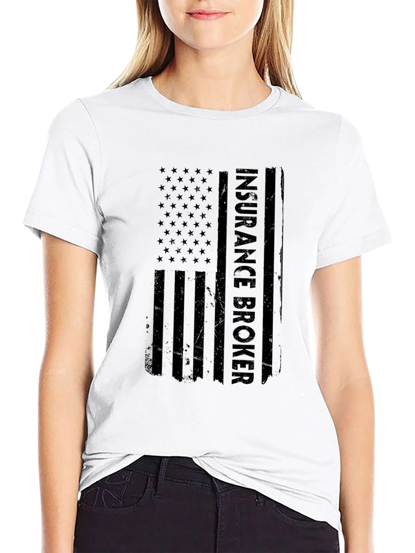 Insurance Broker American Flag Graphic T-Shirt