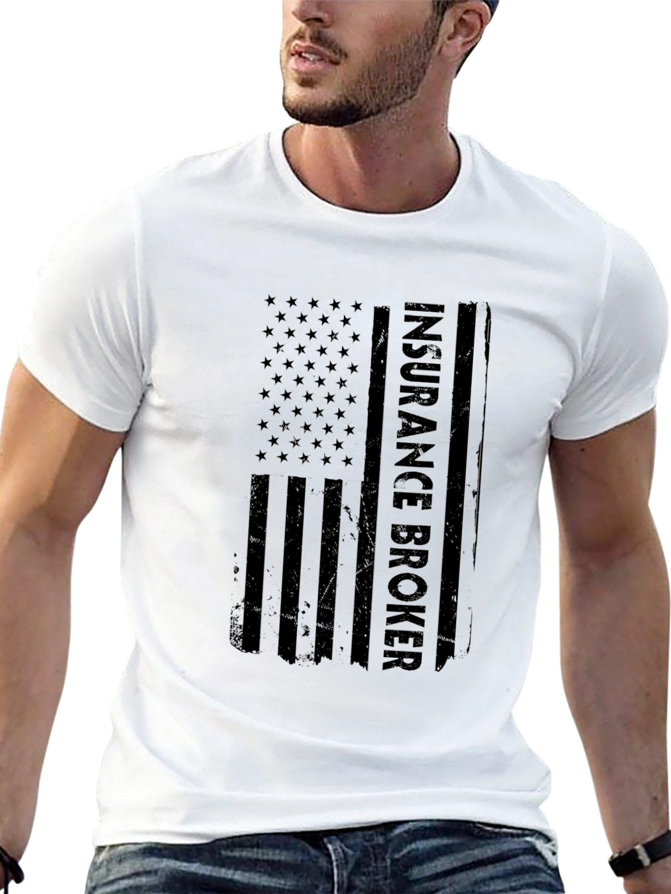 Insurance Broker American Flag Graphic T-Shirt