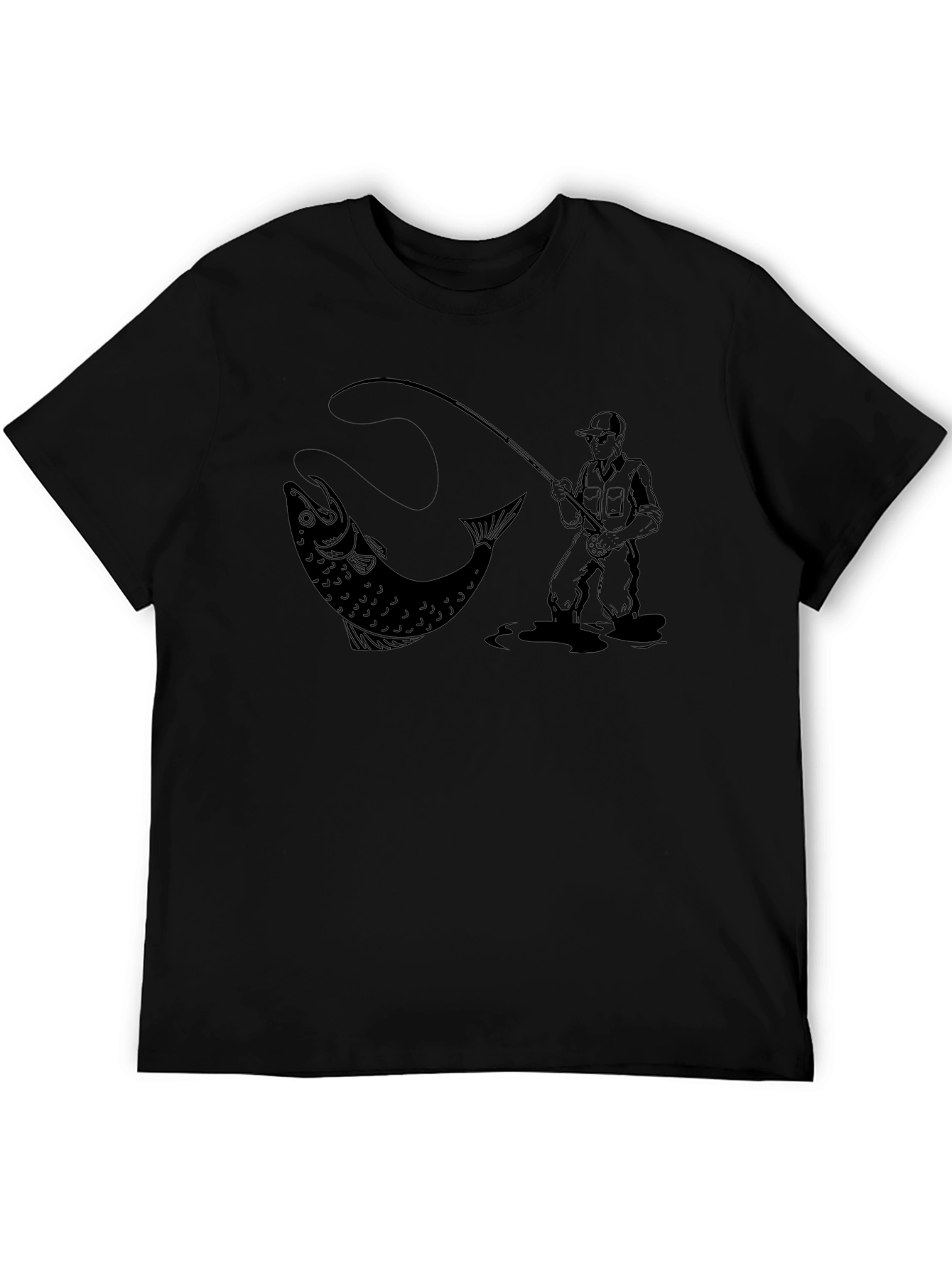 Fishing Graphic T-Shirt - Black