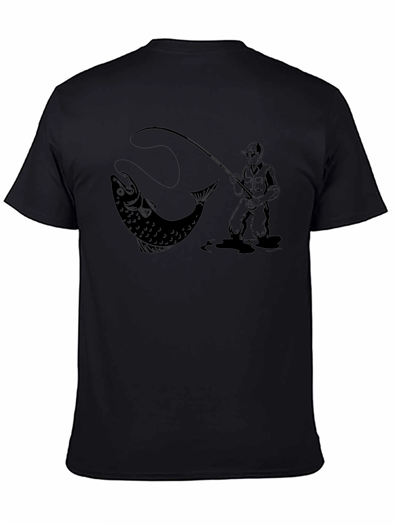 Fishing Graphic T-Shirt - Black