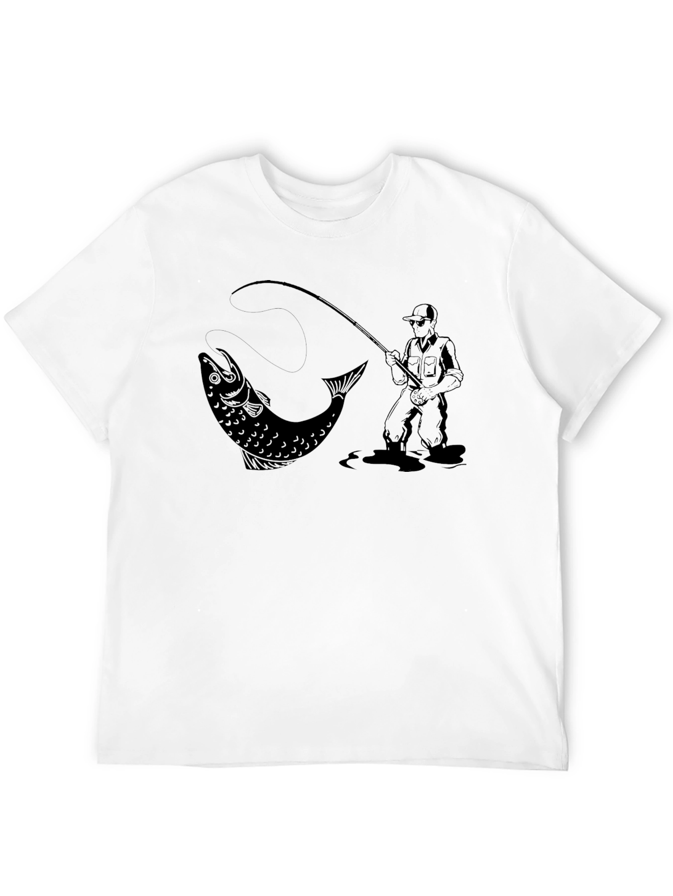 Fishing Graphic T-Shirt - Black