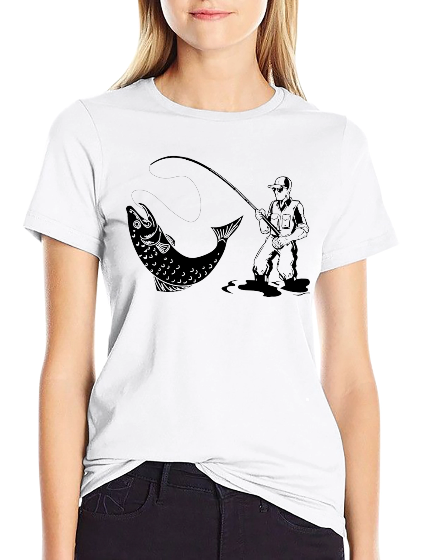 Fishing Graphic T-Shirt - Black