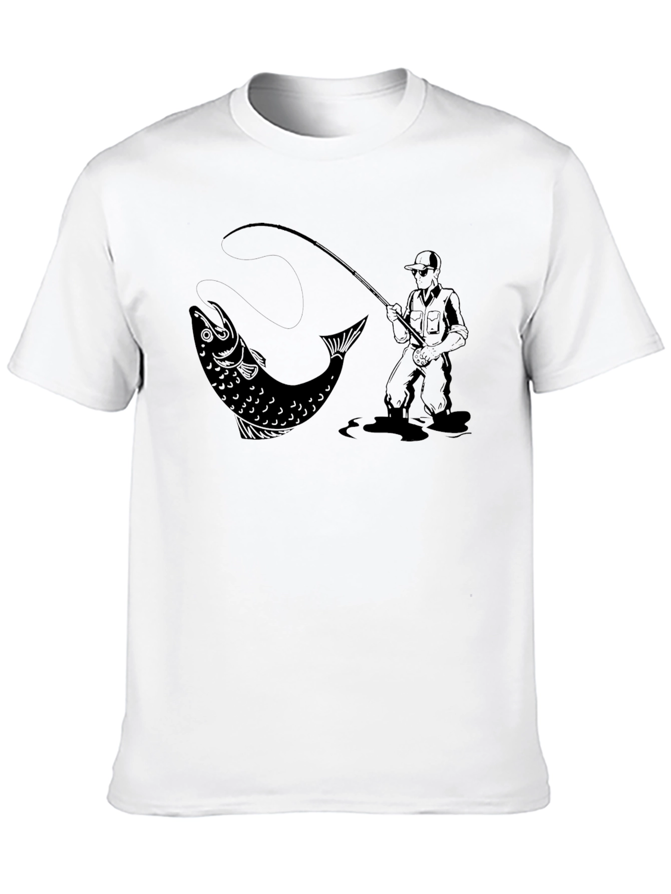 Fishing Graphic T-Shirt - Black