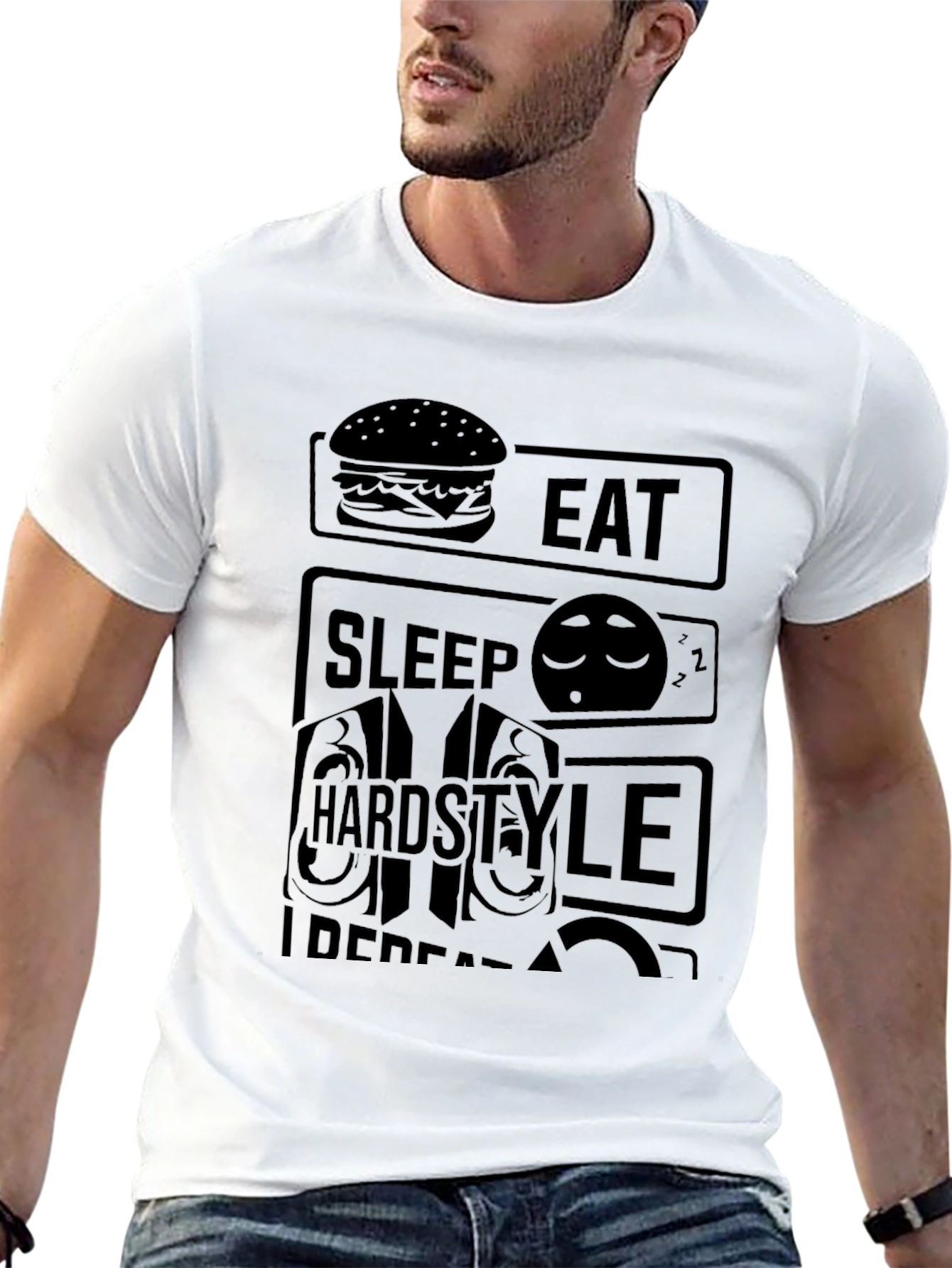 Eat Sleep Hardstyle Repeat Black T-Shirt