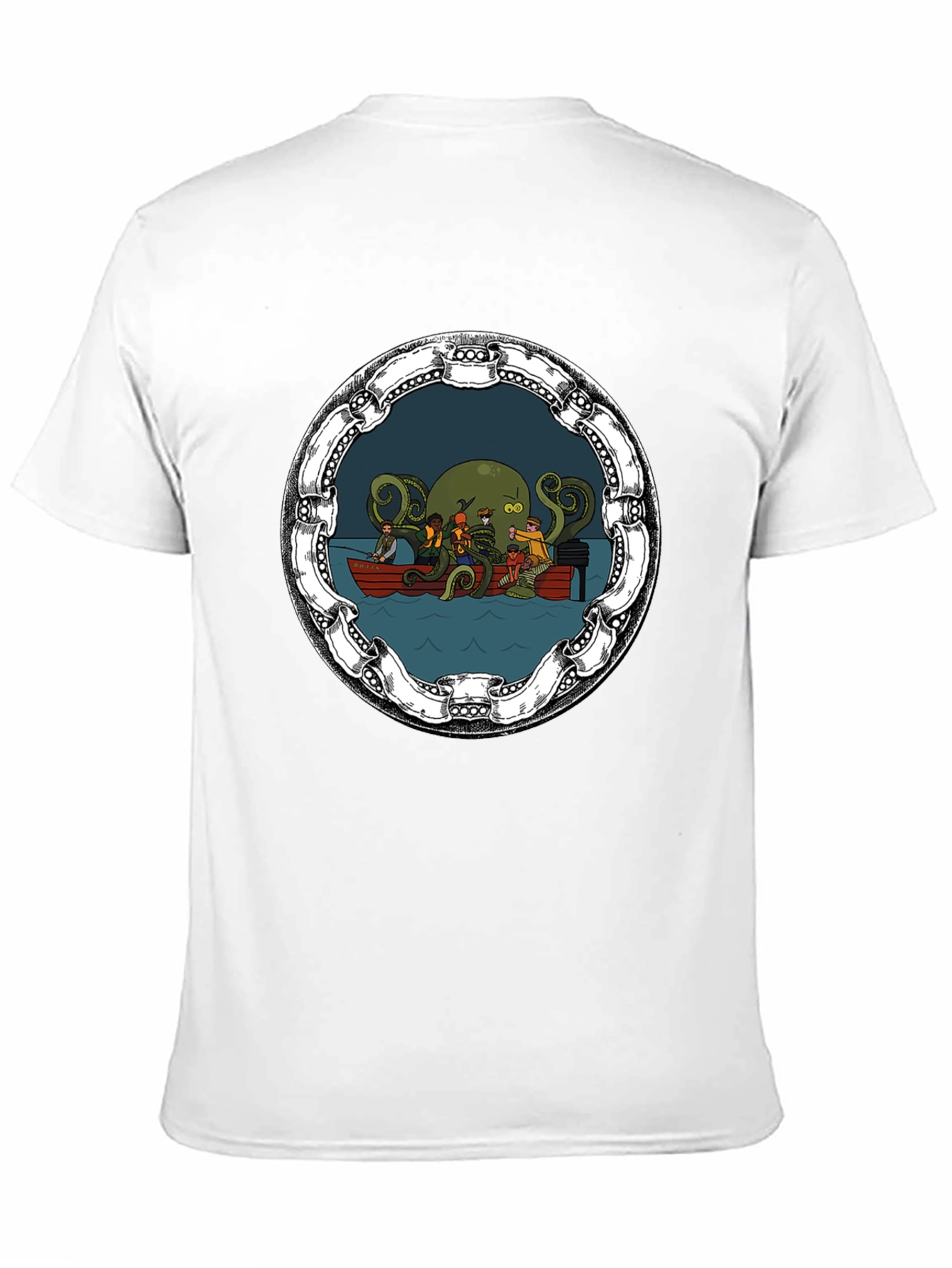 Cthulhu Boat Ride Black Graphic Tee