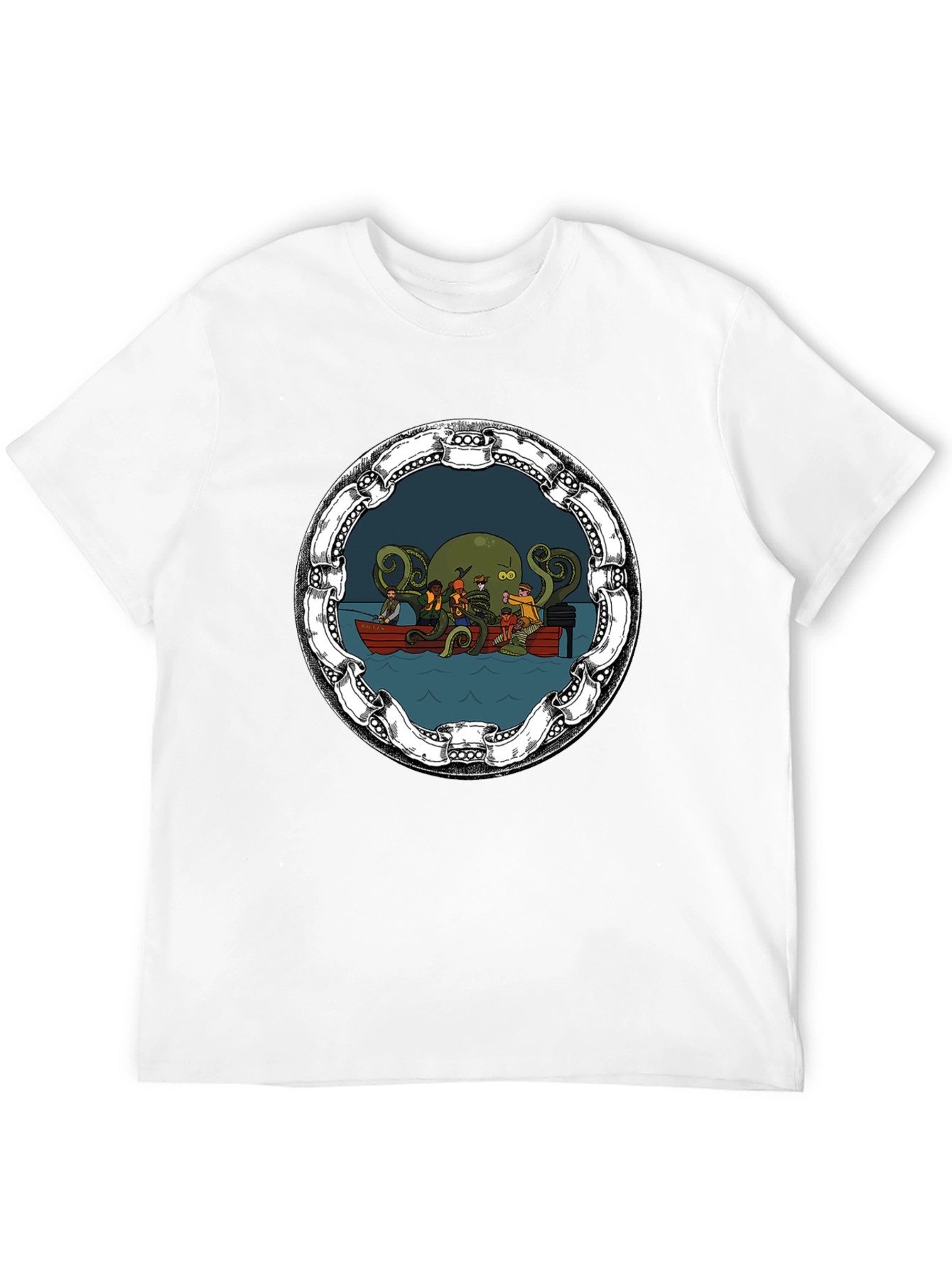 Cthulhu Boat Ride Black Graphic Tee