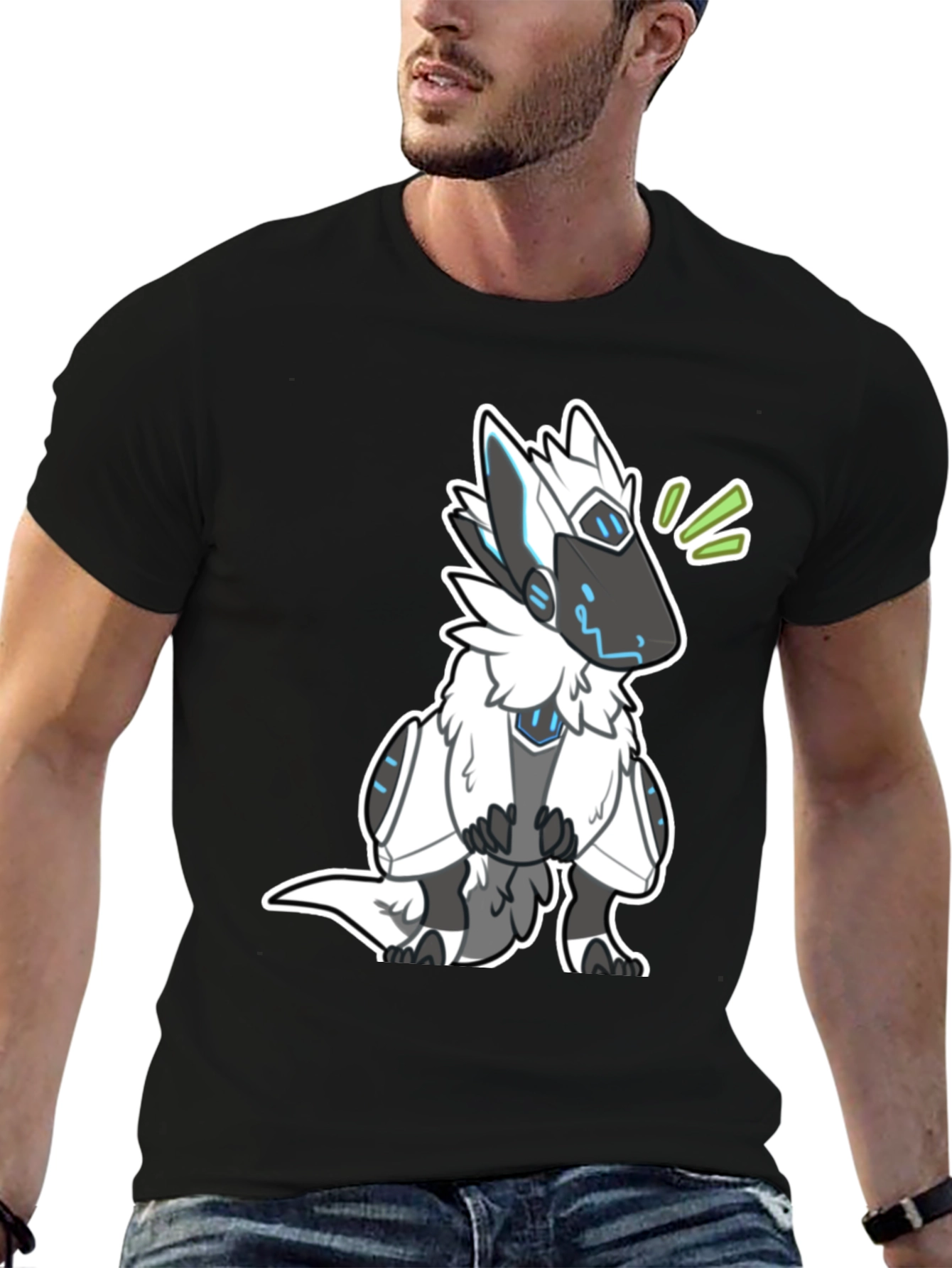 Protogen Furry T-Shirt - Black