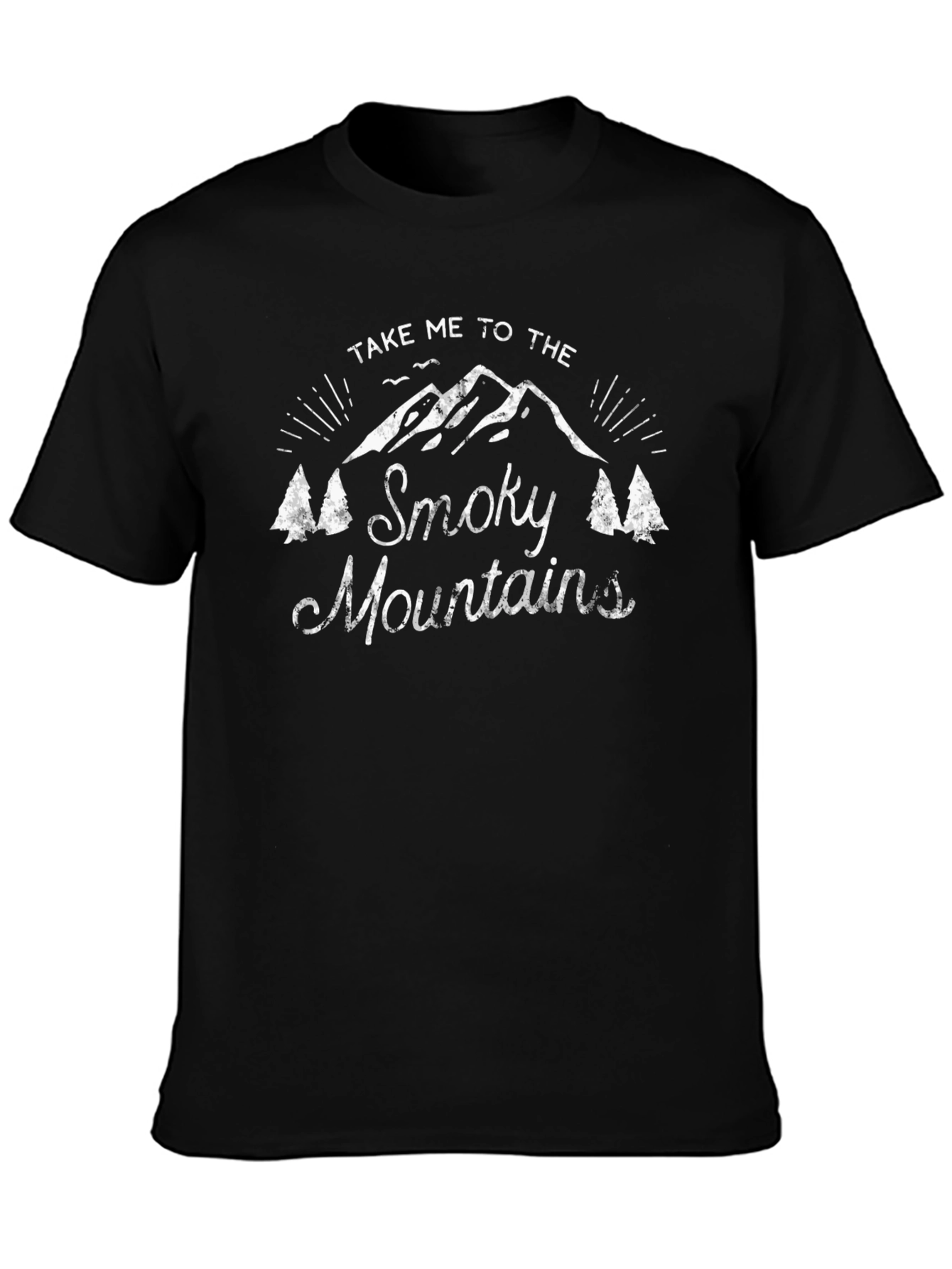 Smoky Mountains Graphic Tee - Black Cotton T-Shirt