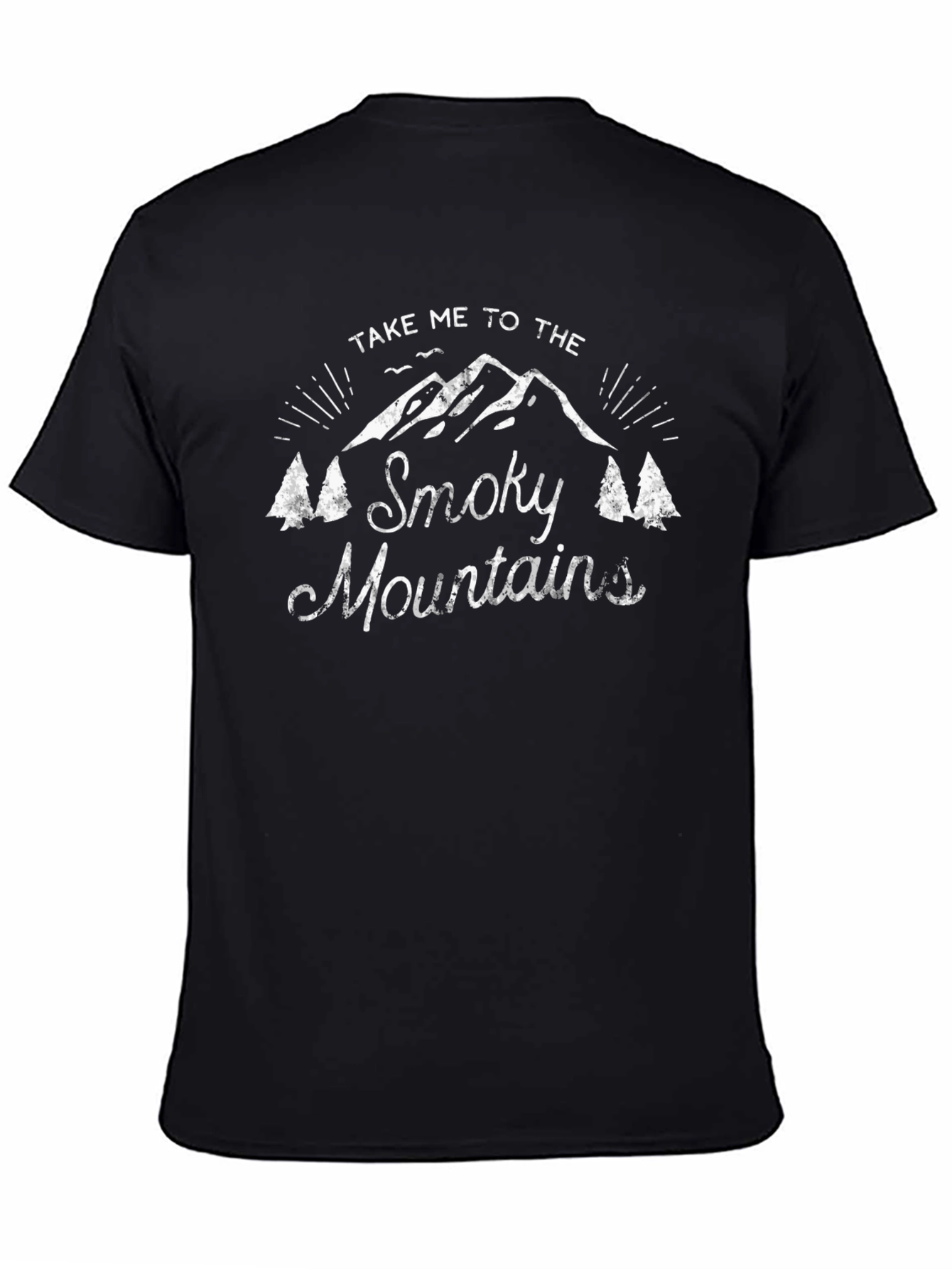 Smoky Mountains Graphic Tee - Black Cotton T-Shirt