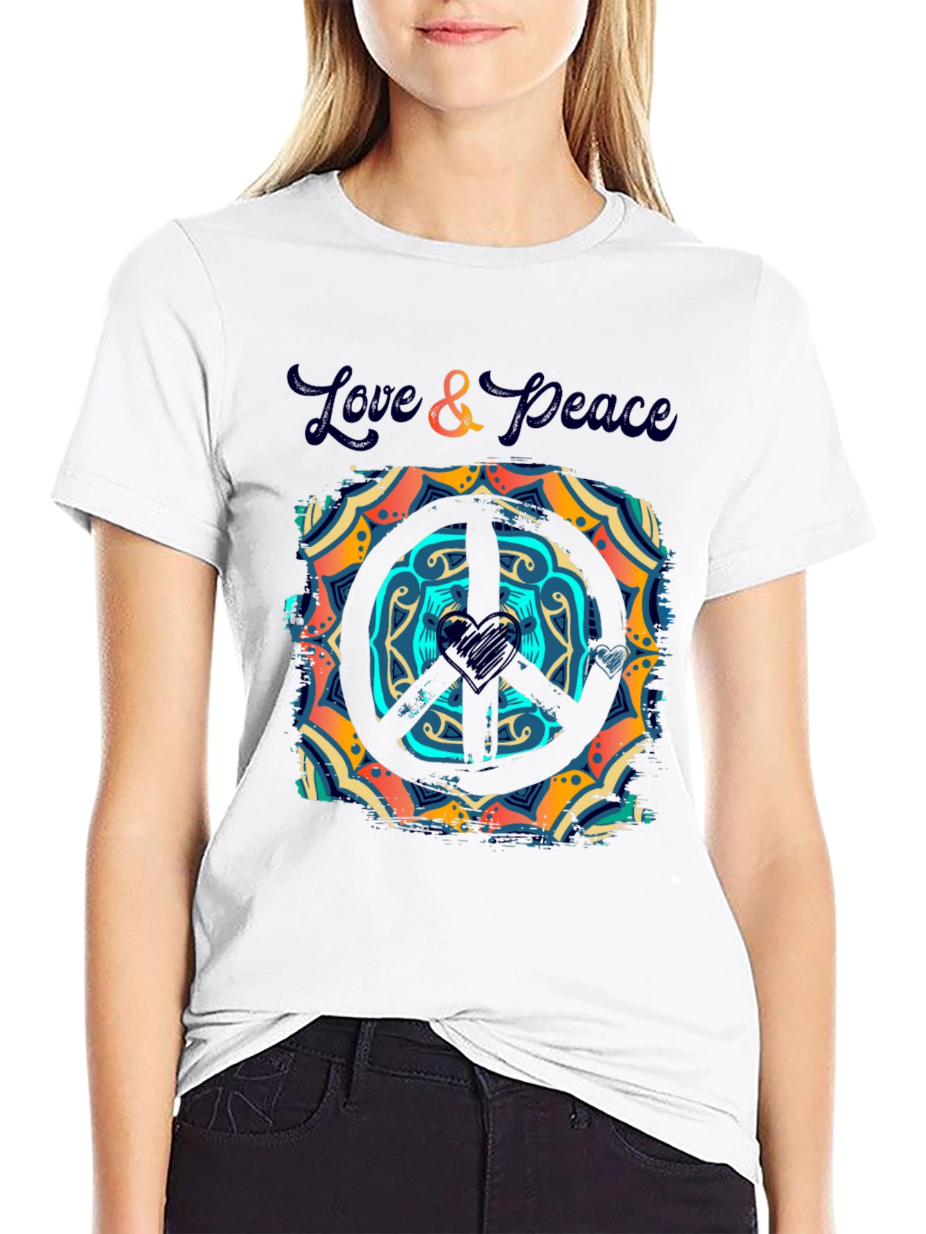 Love & Peace Graphic T-Shirt