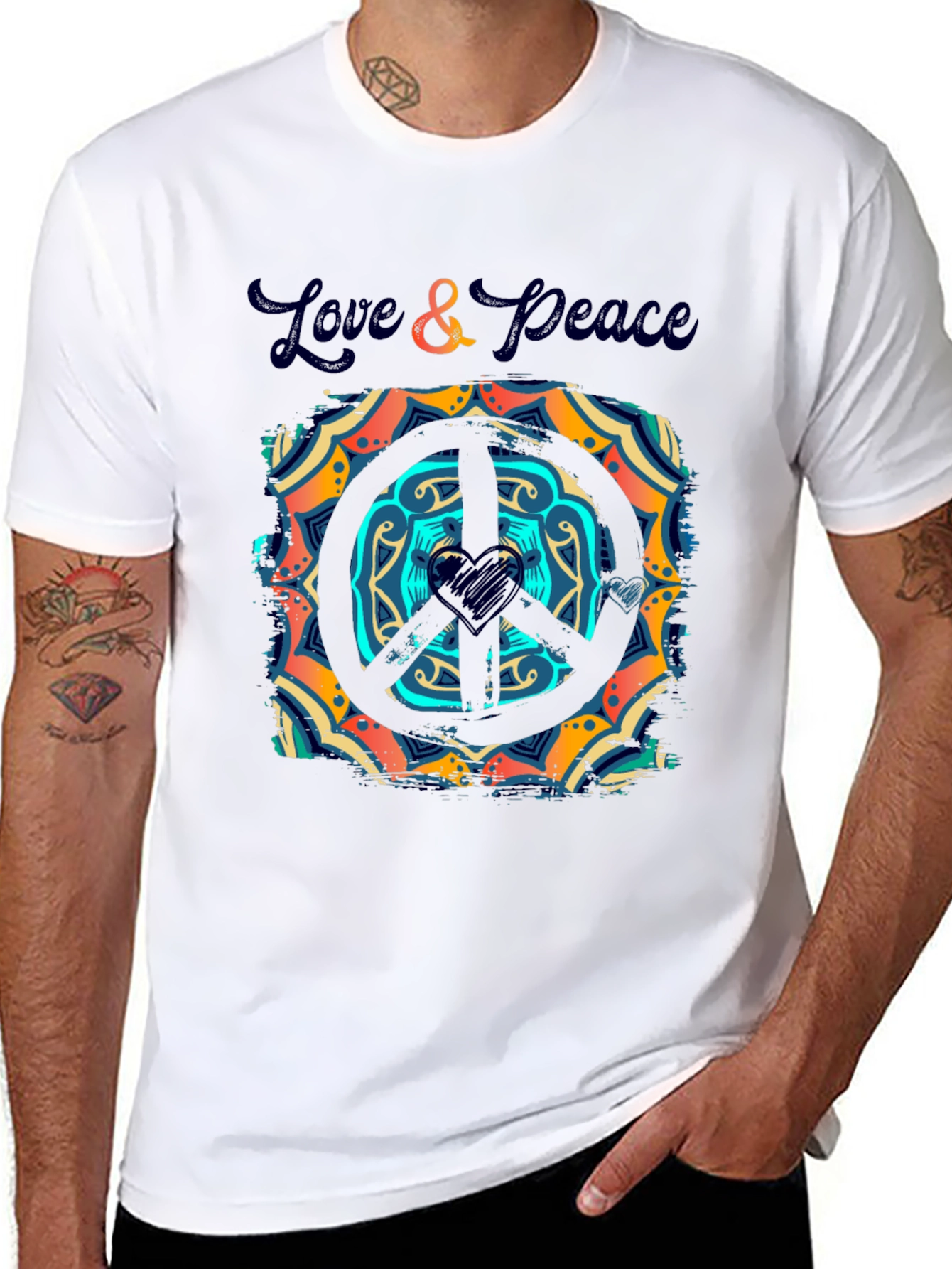 Love & Peace Graphic T-Shirt