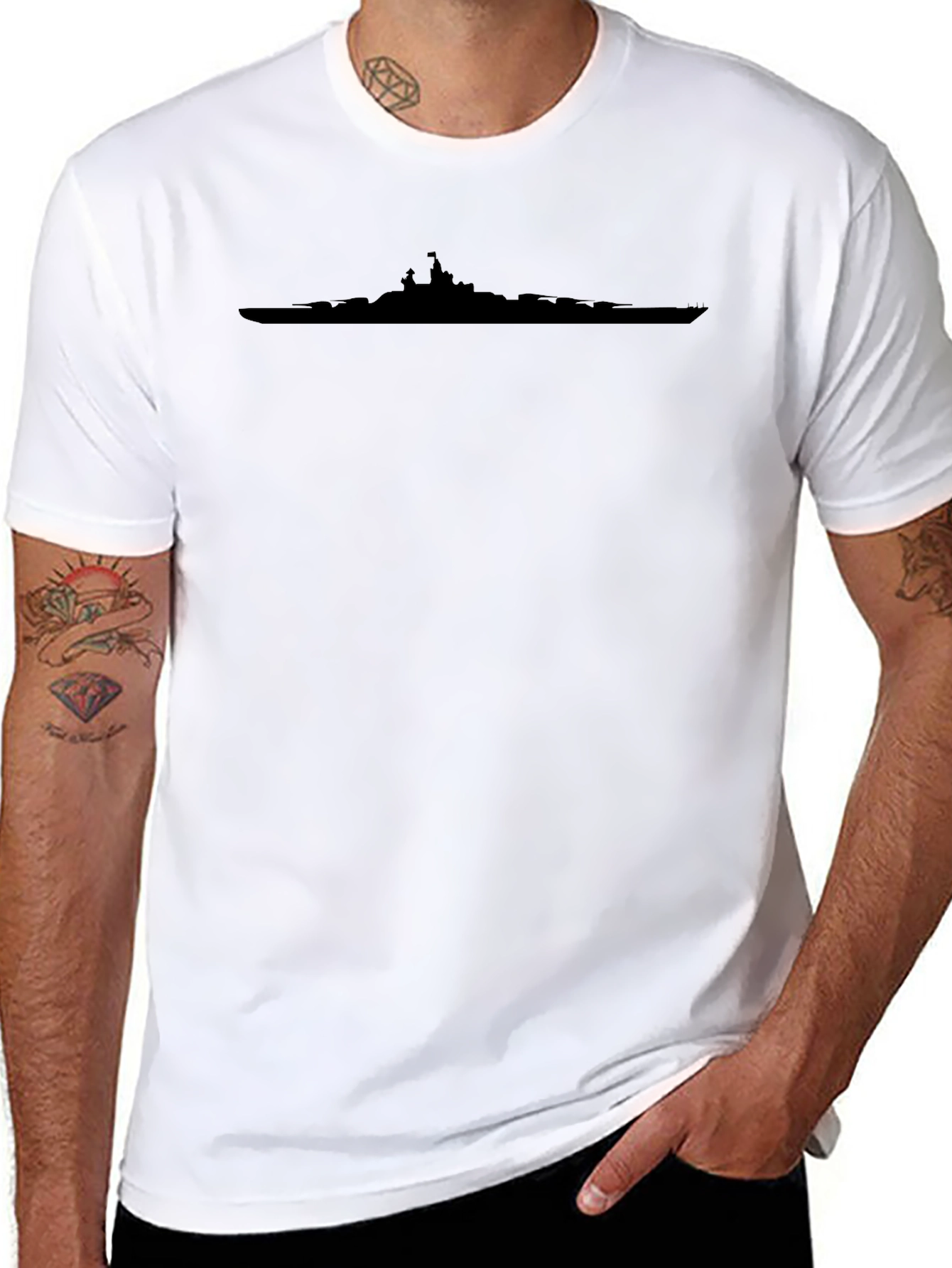 Black Battleship Silhouette T-Shirt