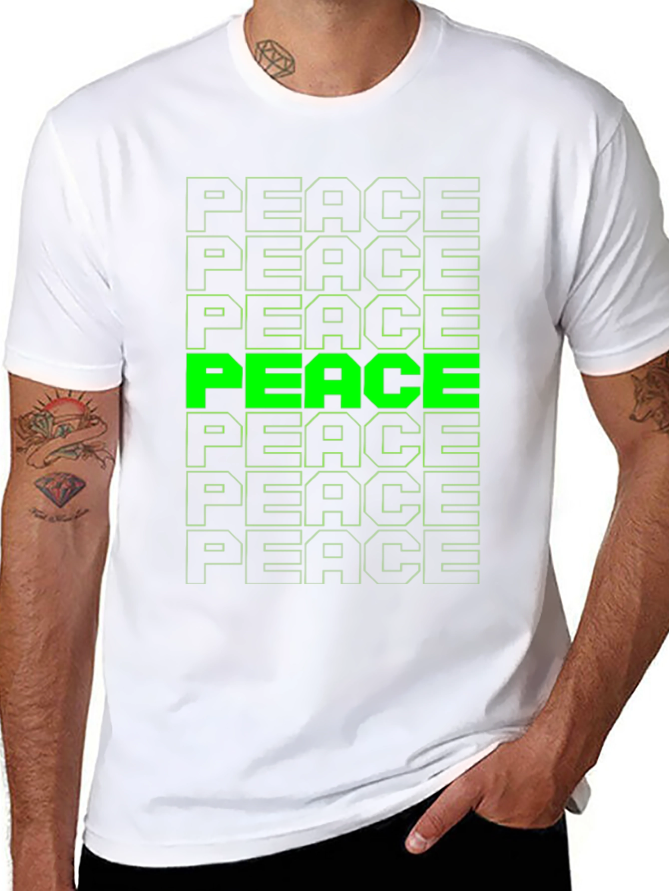 Peace T-Shirt - Green Graphic Tee
